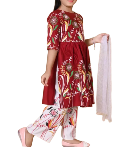 Printed Naira cut Palazzo suit, Size 24 (4 years)