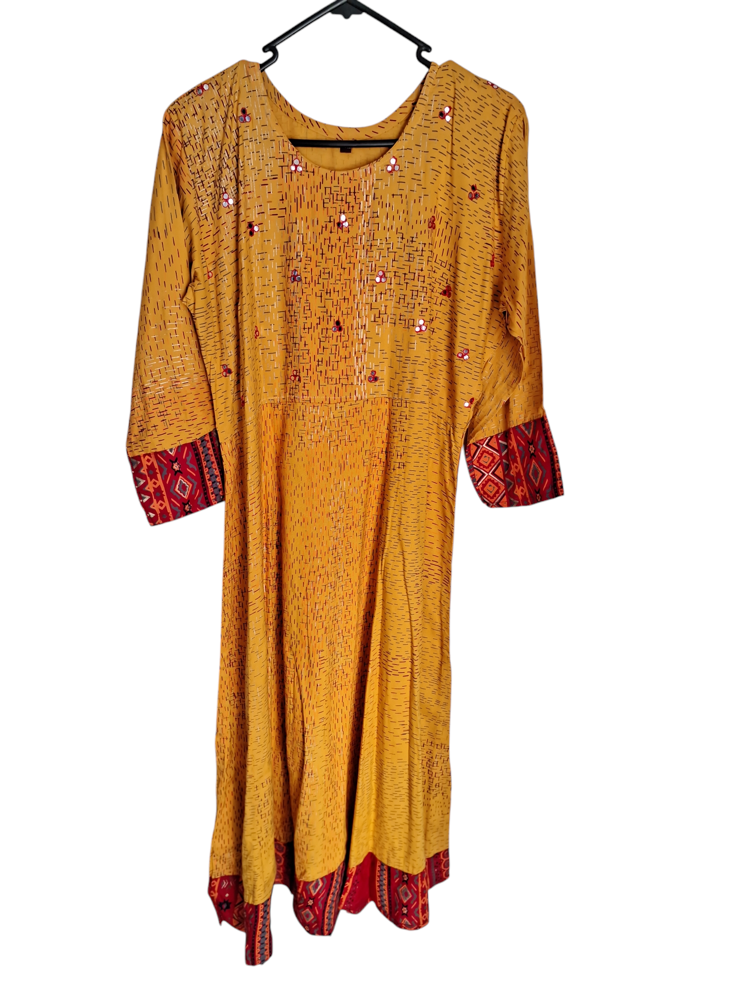 Beautiful Mustard yellow Flair Kurti, Size 42