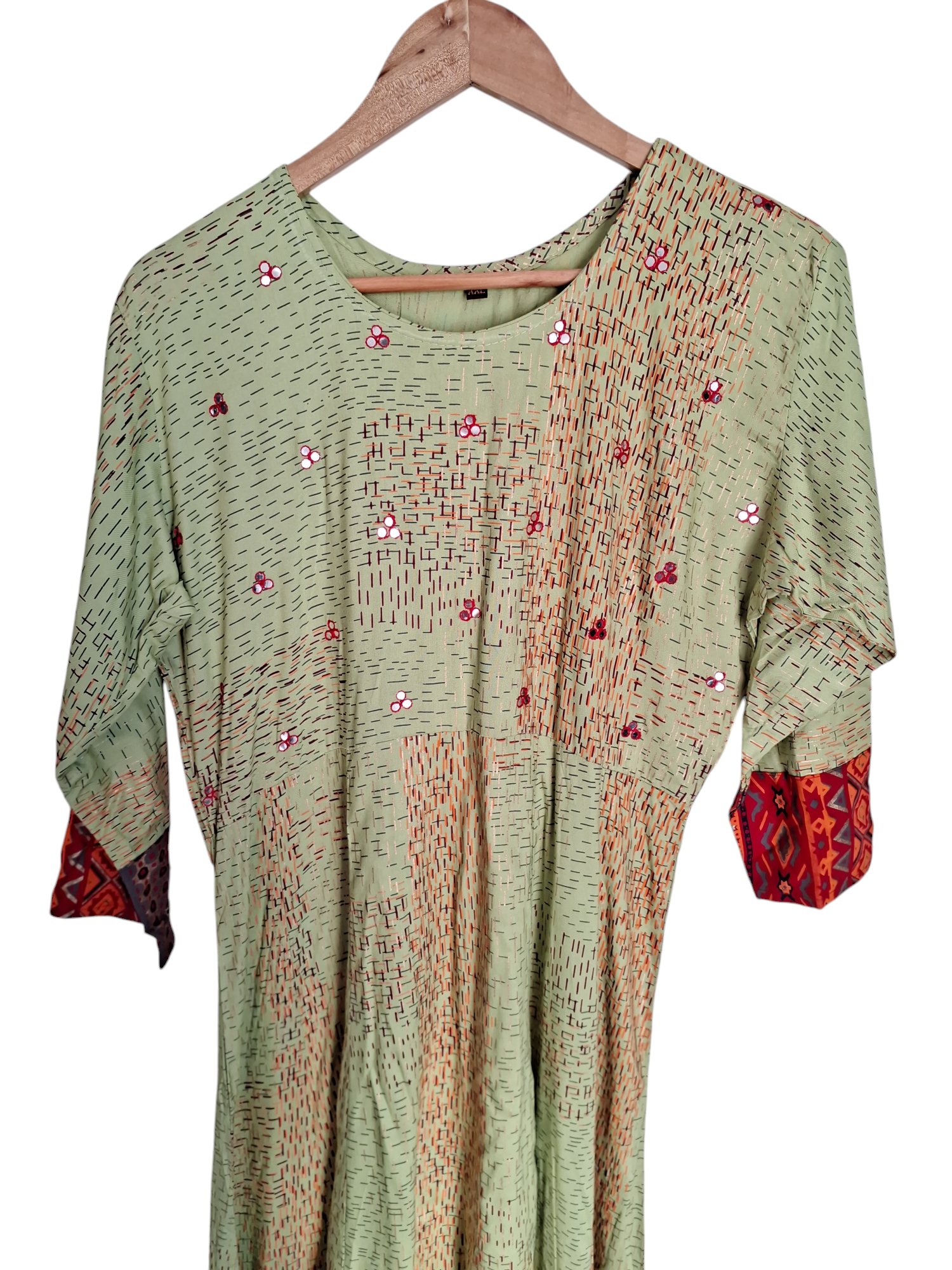  Beautiful Pistachio Flair Kurti, Size 42