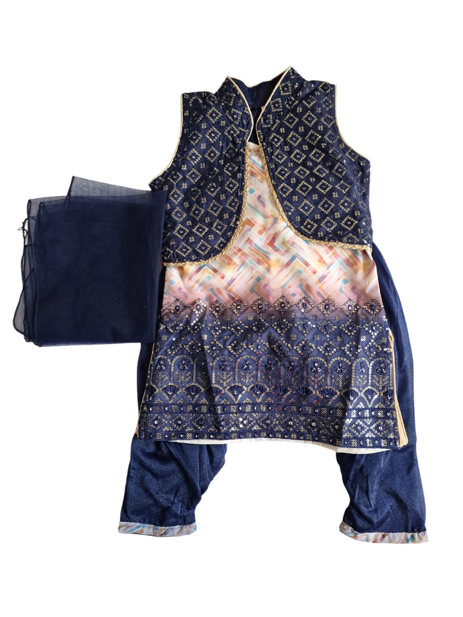Traditional Afghani Salwar suit for kids, size 20 (2 years)