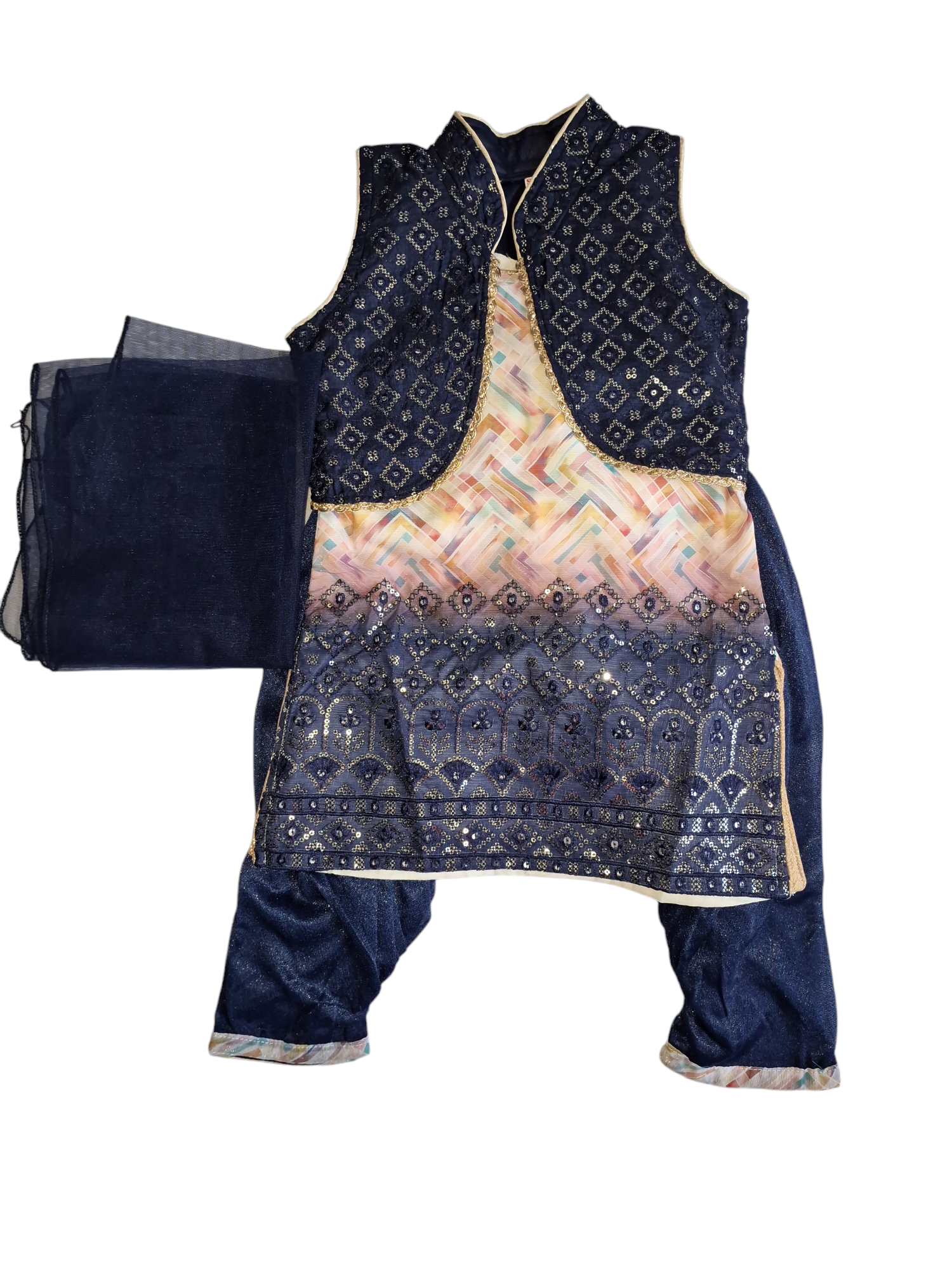 Traditional Afghani Salwar suit for kids, size 20 (2 years)