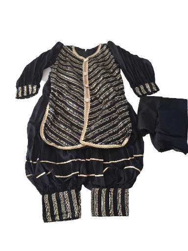 Party wear Afghani Salwar suit, Size 30 (8 years), 32 (9 & 10 years)