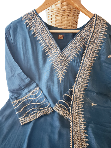 V neck style Plazzo suit, size  42
