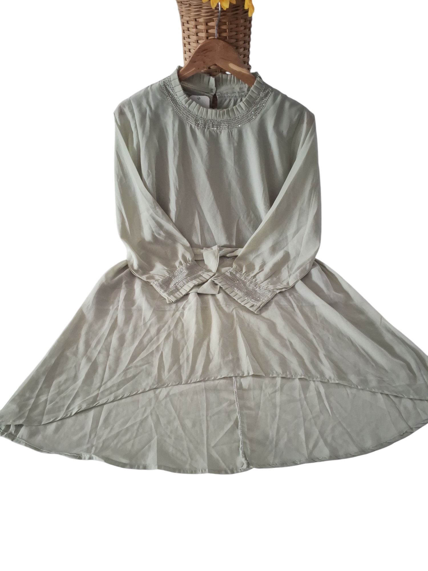 High low pistachio green Dress