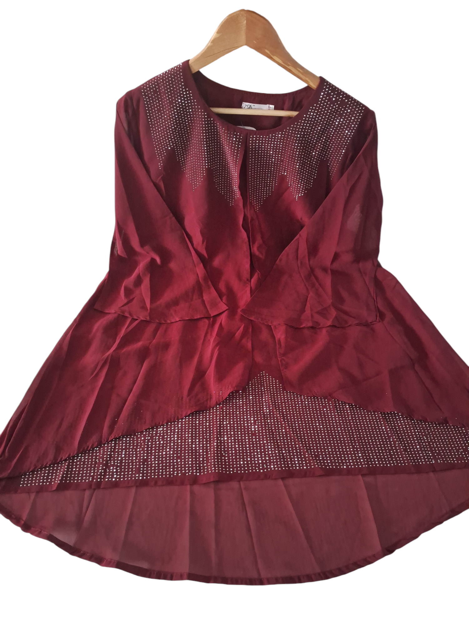 Beautiful high low rust Maroon Dress, size 46 ( nz size 18)
