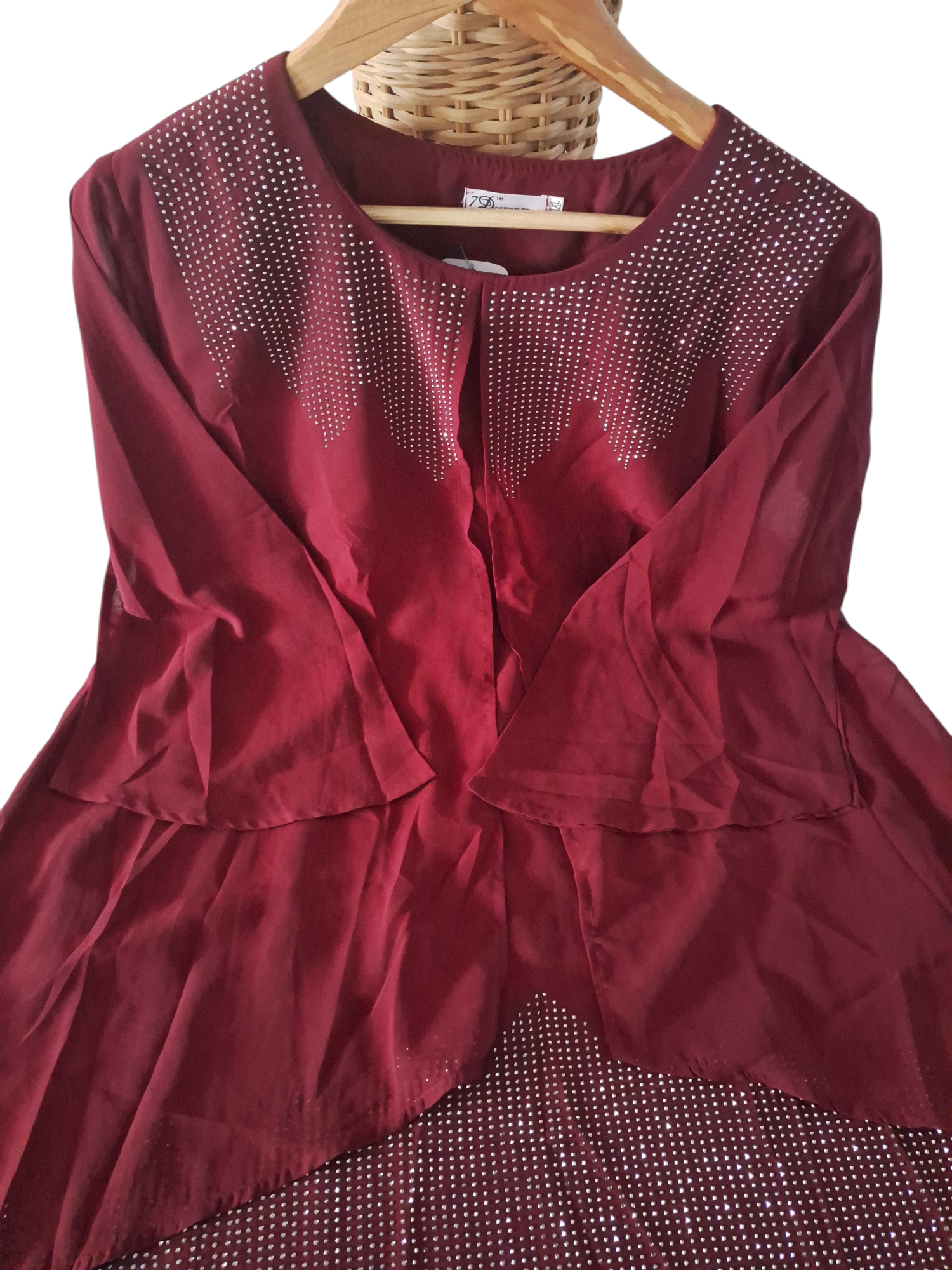 Beautiful high low rust Maroon Dress, size 46 ( nz size 18)
