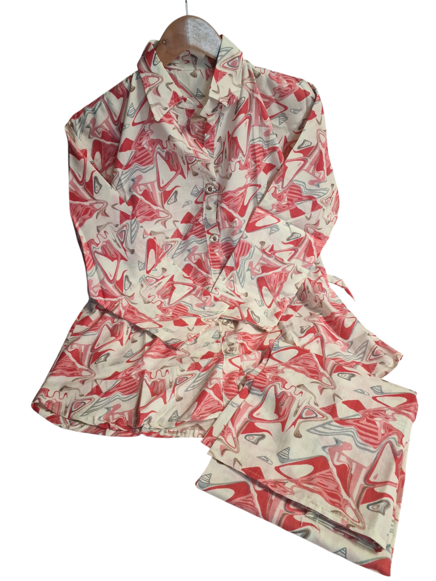Patterned Shirt with Wide Pallazzo co-ord set, size 40