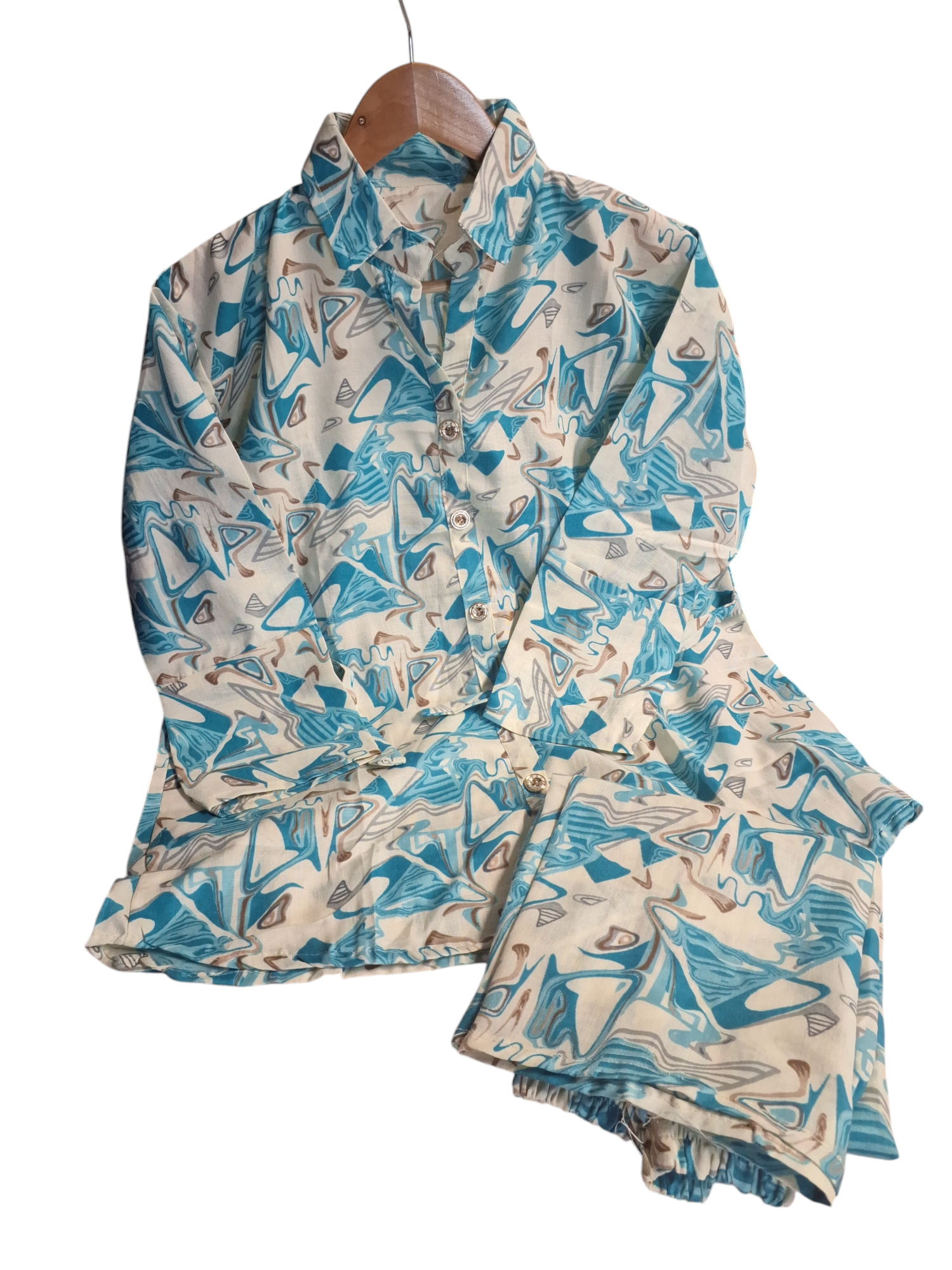 Patterned Shirt with Wide Pallazzo co-ord set, size 40