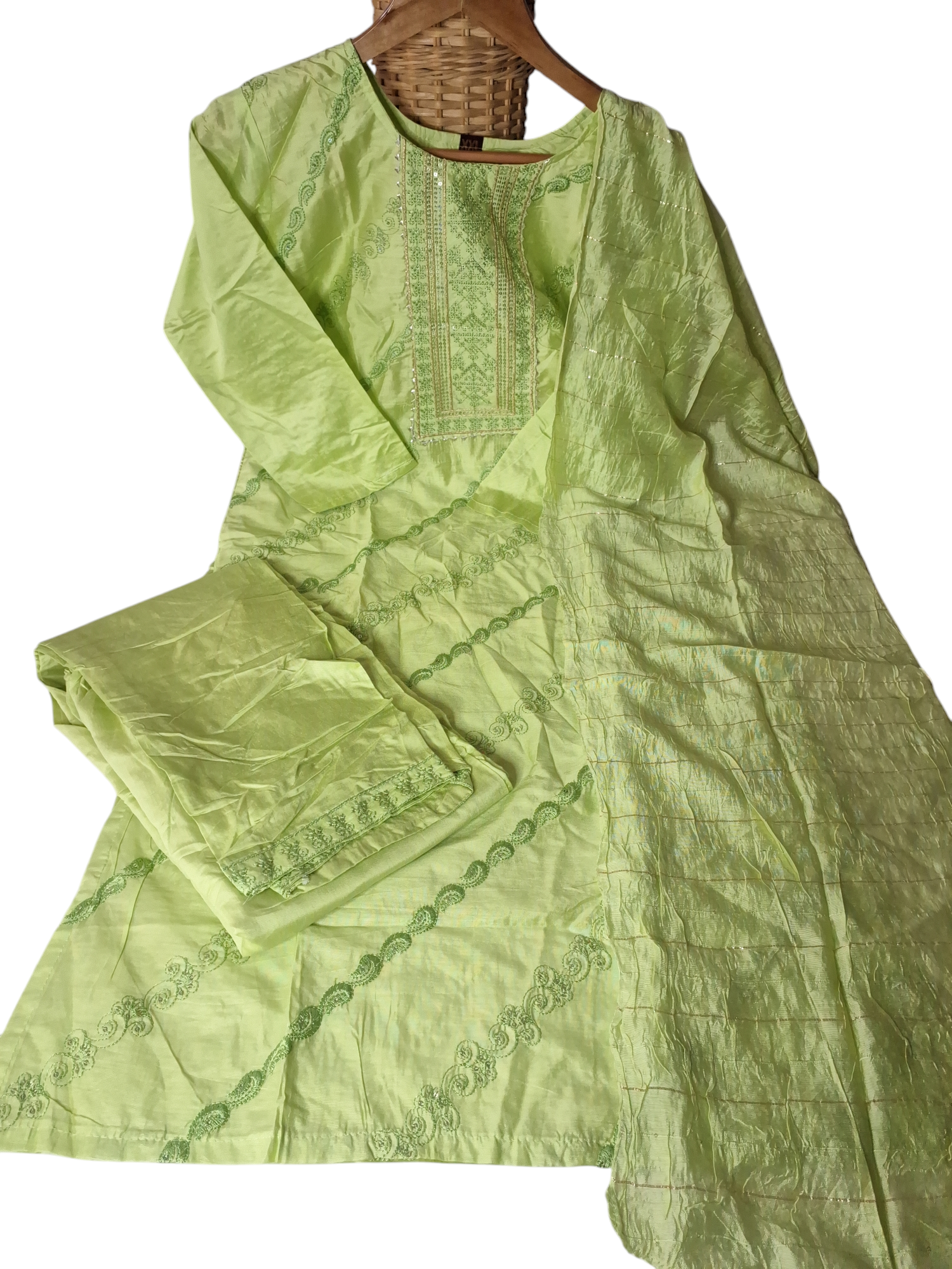 Elegant Embroidered Palazzo pant Suit, size 42-44