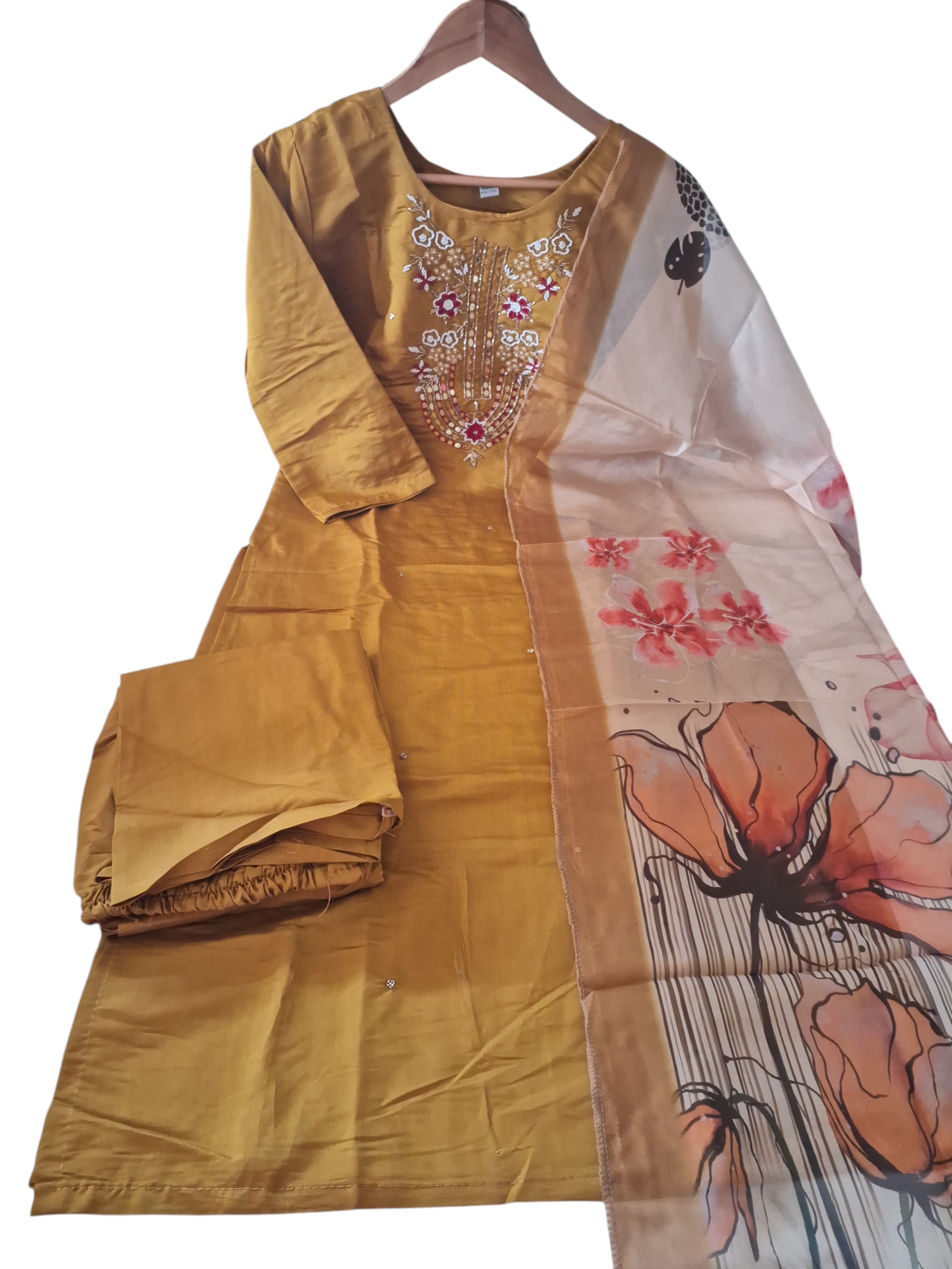 Hand embroidered Palazzo suit, size 37/38 and 39/40
