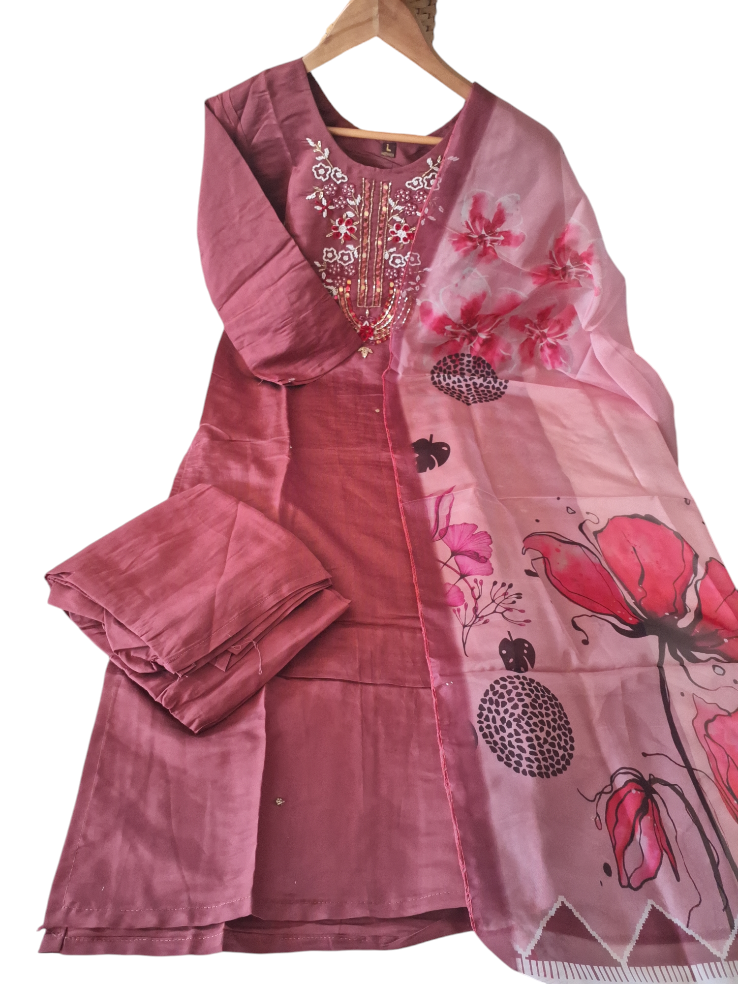 Hand embroidered Palazzo suit, size 38 and 40