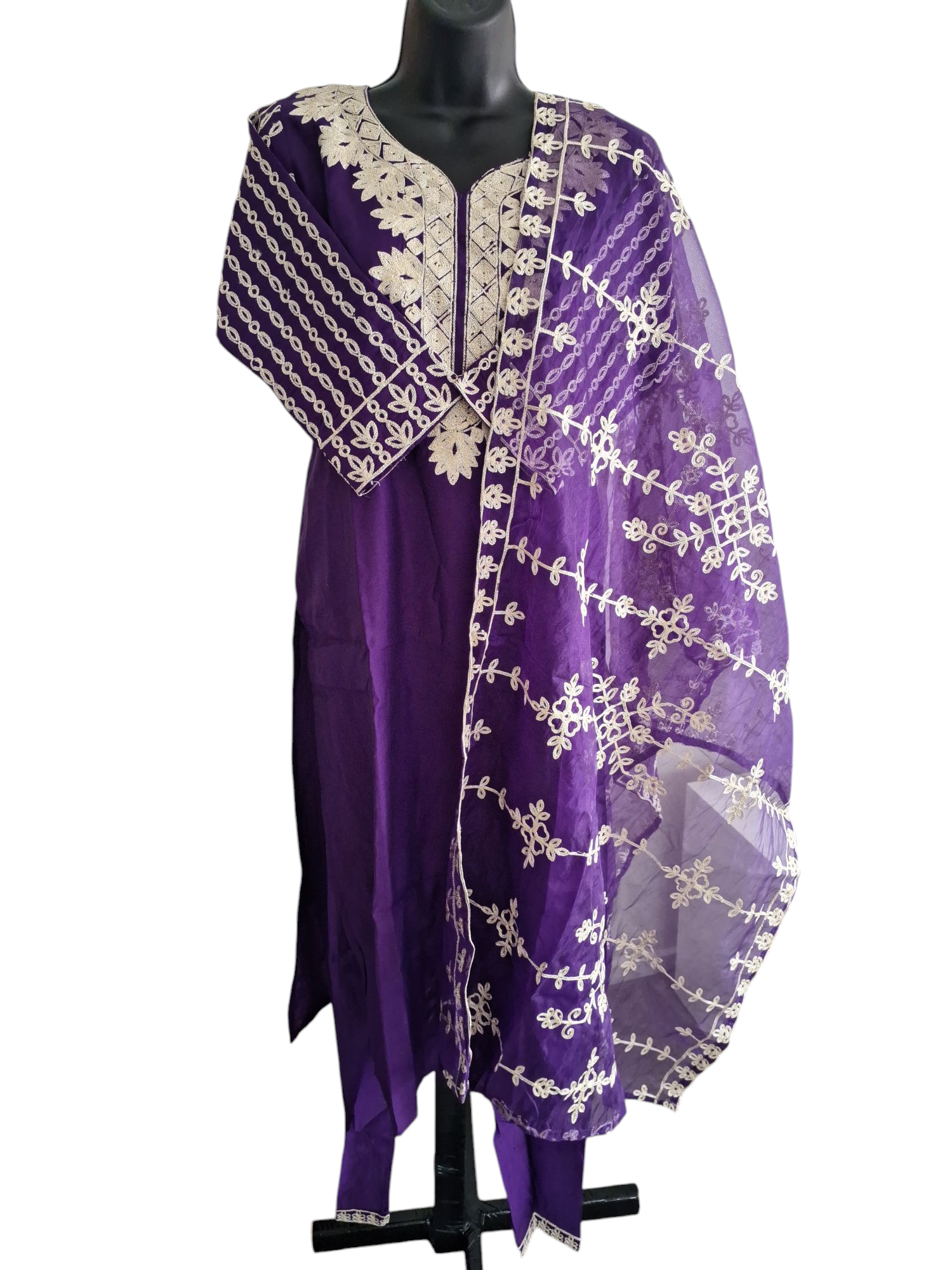 Beautiful Palazzo suit with Aari work, sizes 36, 38, 40, and 42