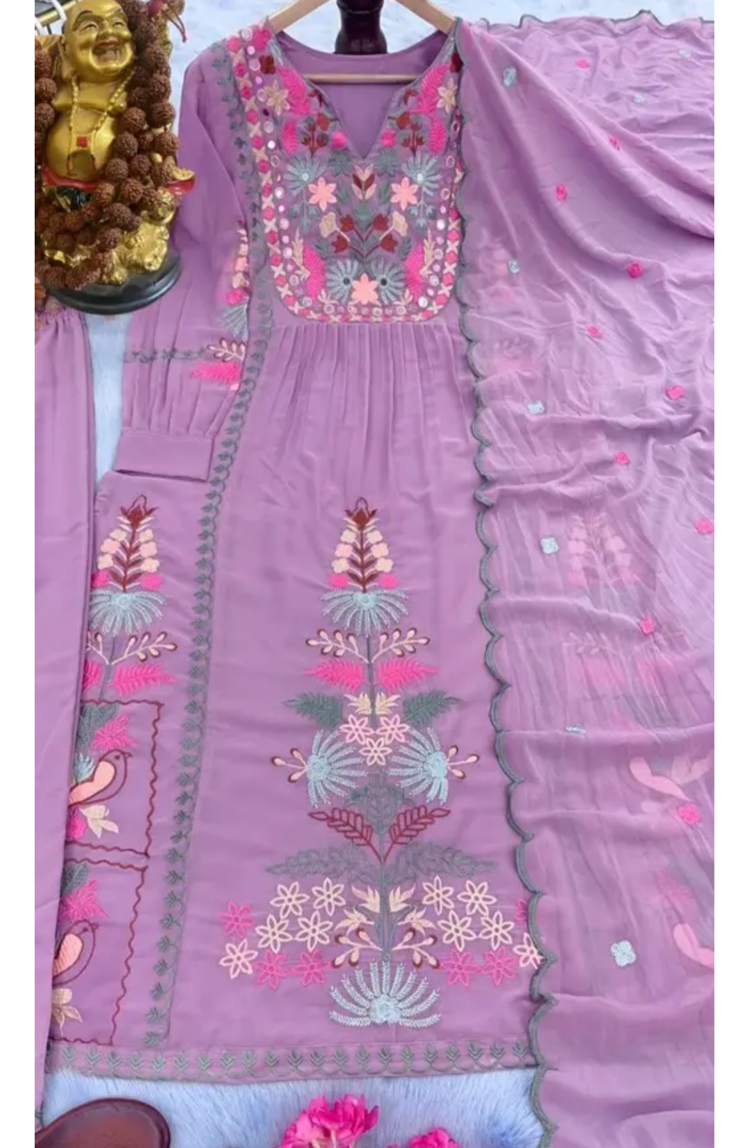 Size 44 DESIGNER EMBROIDERY WOTK TOP PALAZZO WITH DUPATTA 