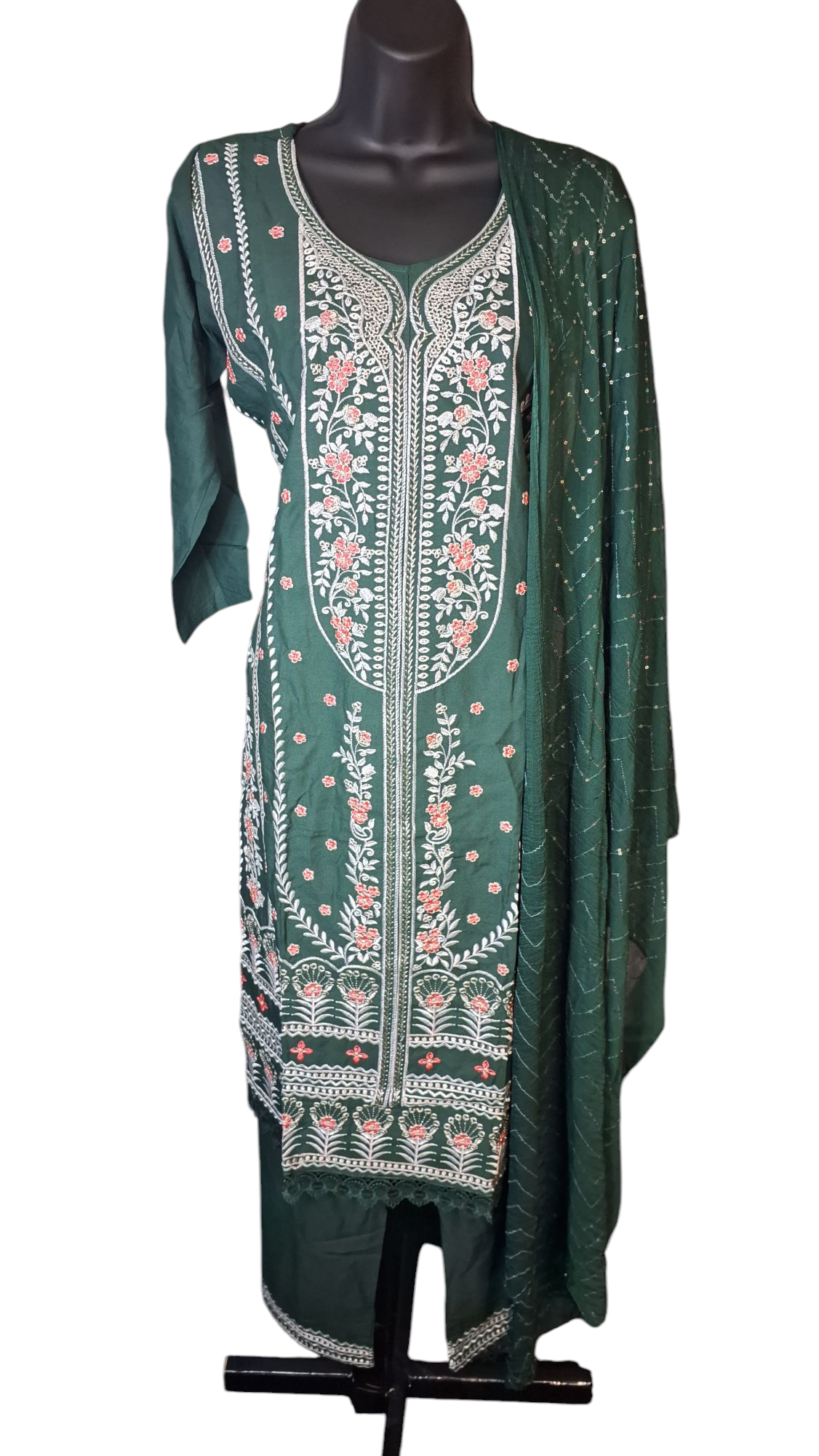 Beautiful embroidered Rayon cotton Palazzo suit, size 38 left
