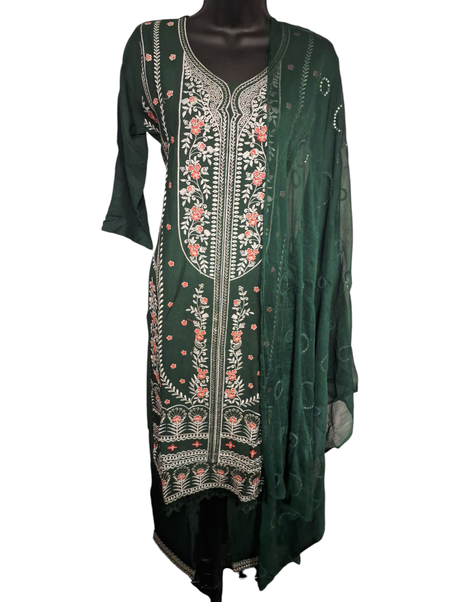 sizes 38, 40, and 42, Beautiful embroidered Rayon cotton Palazzo suit, 