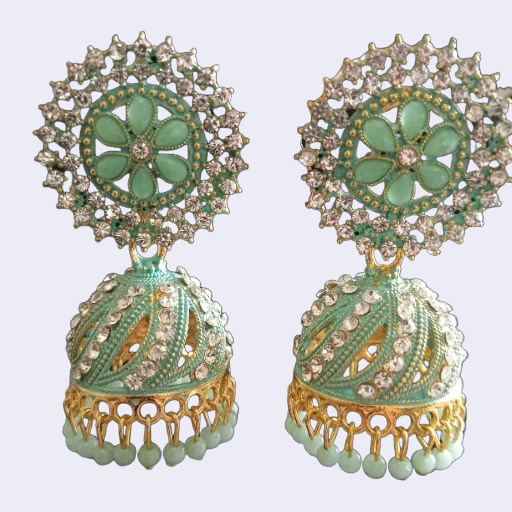 Green Jumaka Earrings