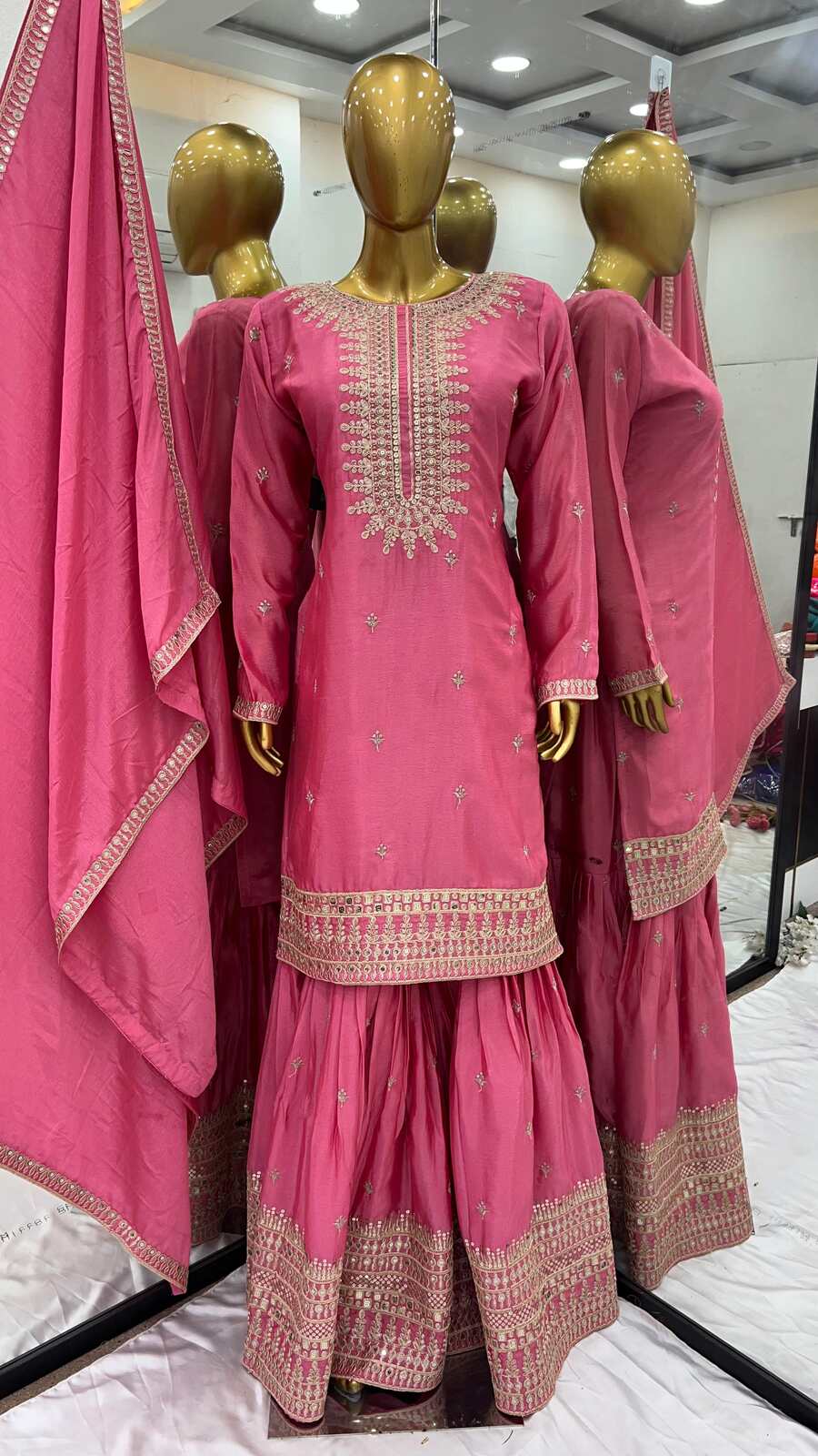 Baby Pink Sharara Suit, size 40
