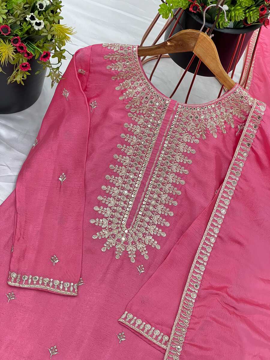 Baby Pink Sharara Suit, size 40