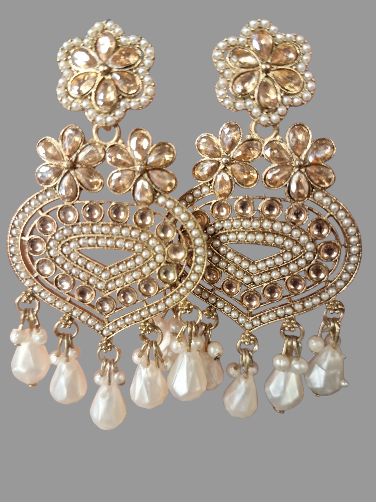 Elegant Gold Pearl Drop Earrings