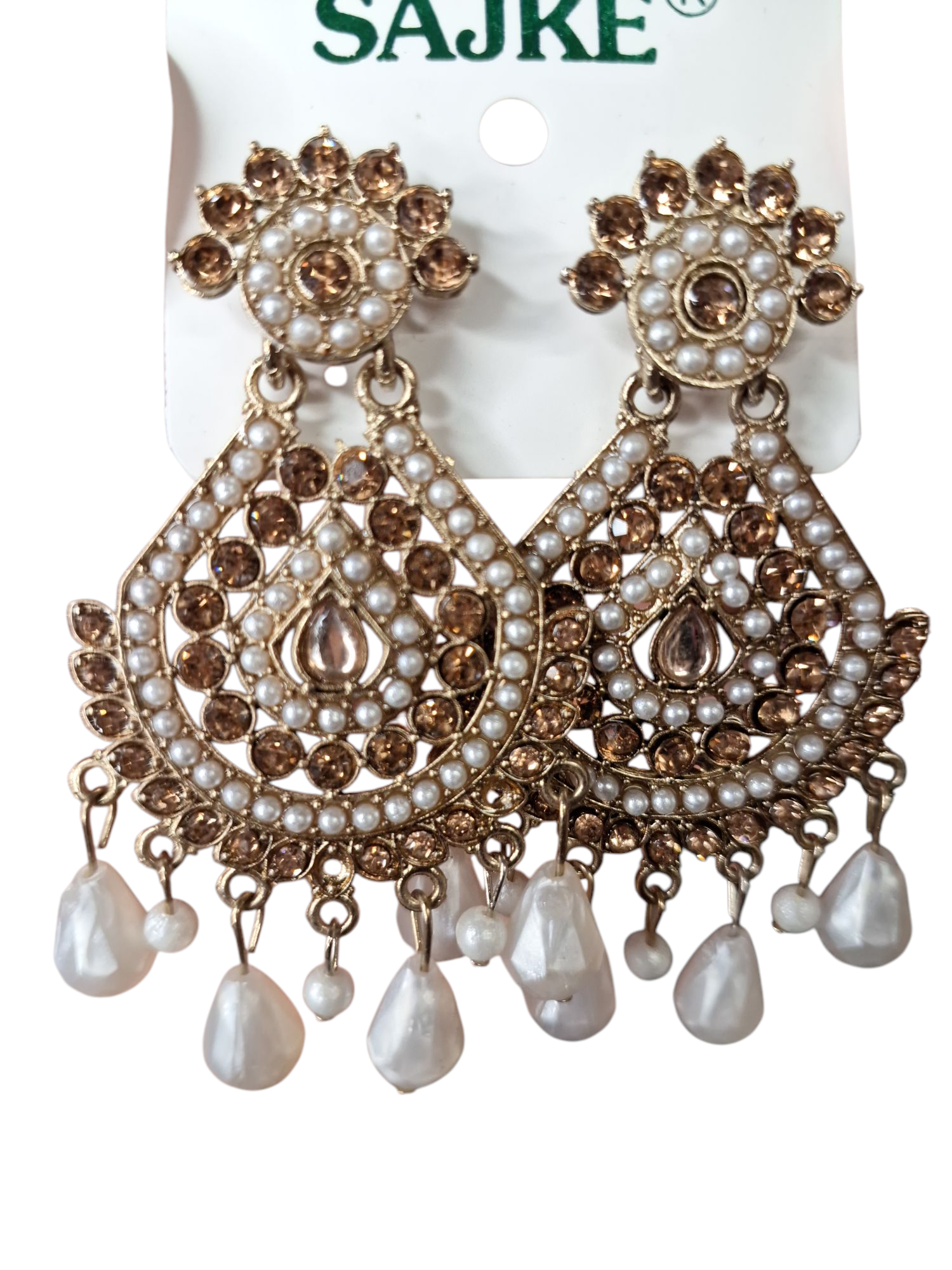 Elegant Gold Pearl Drop Earrings