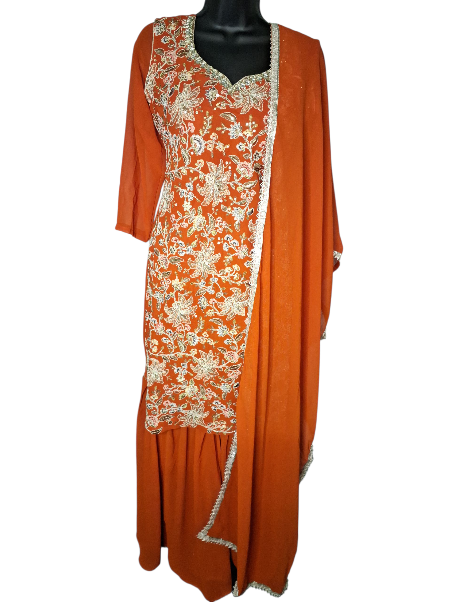 Rust Sharara suit, size 38 