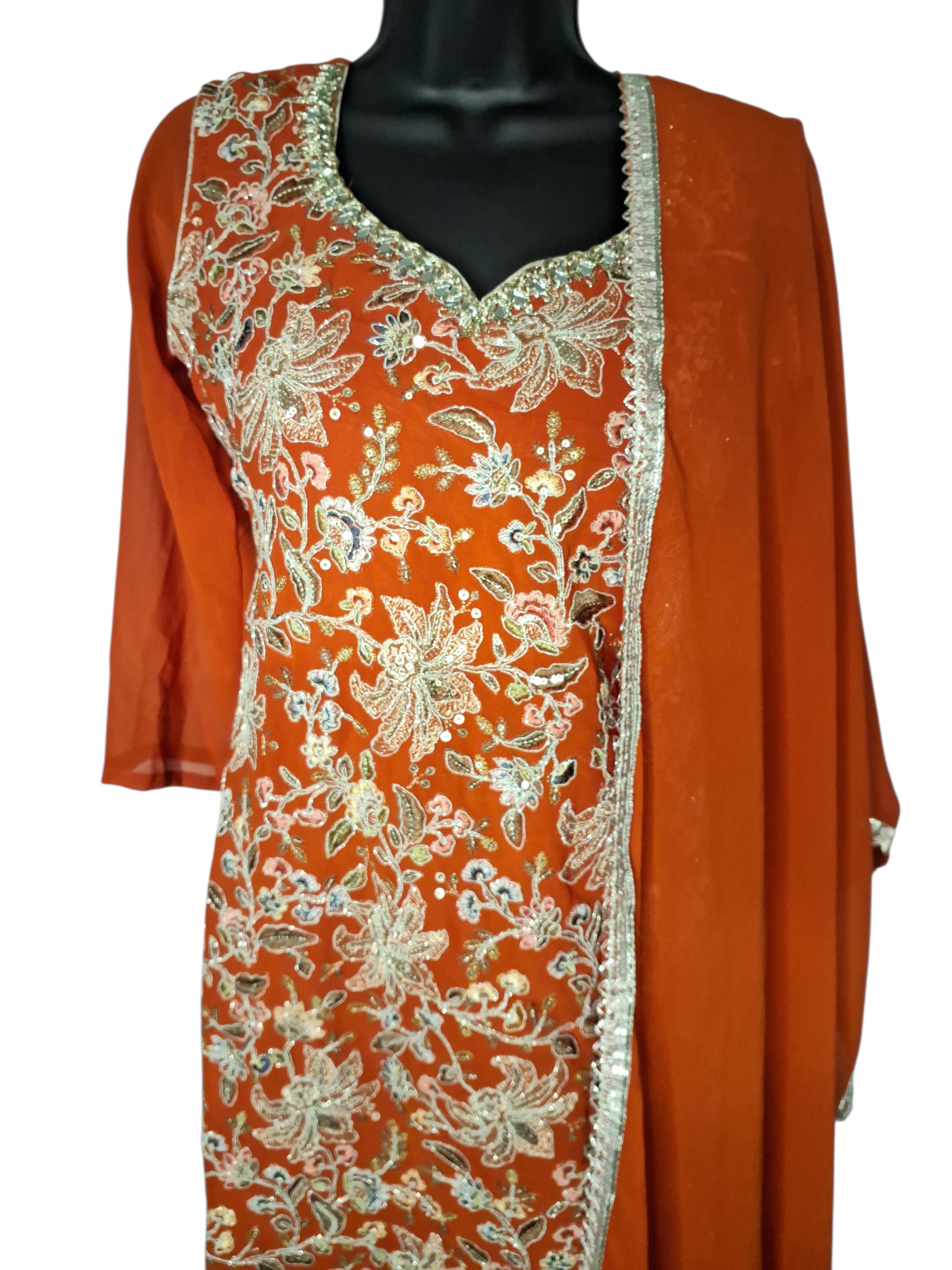 Rust Sharara suit, size 38 