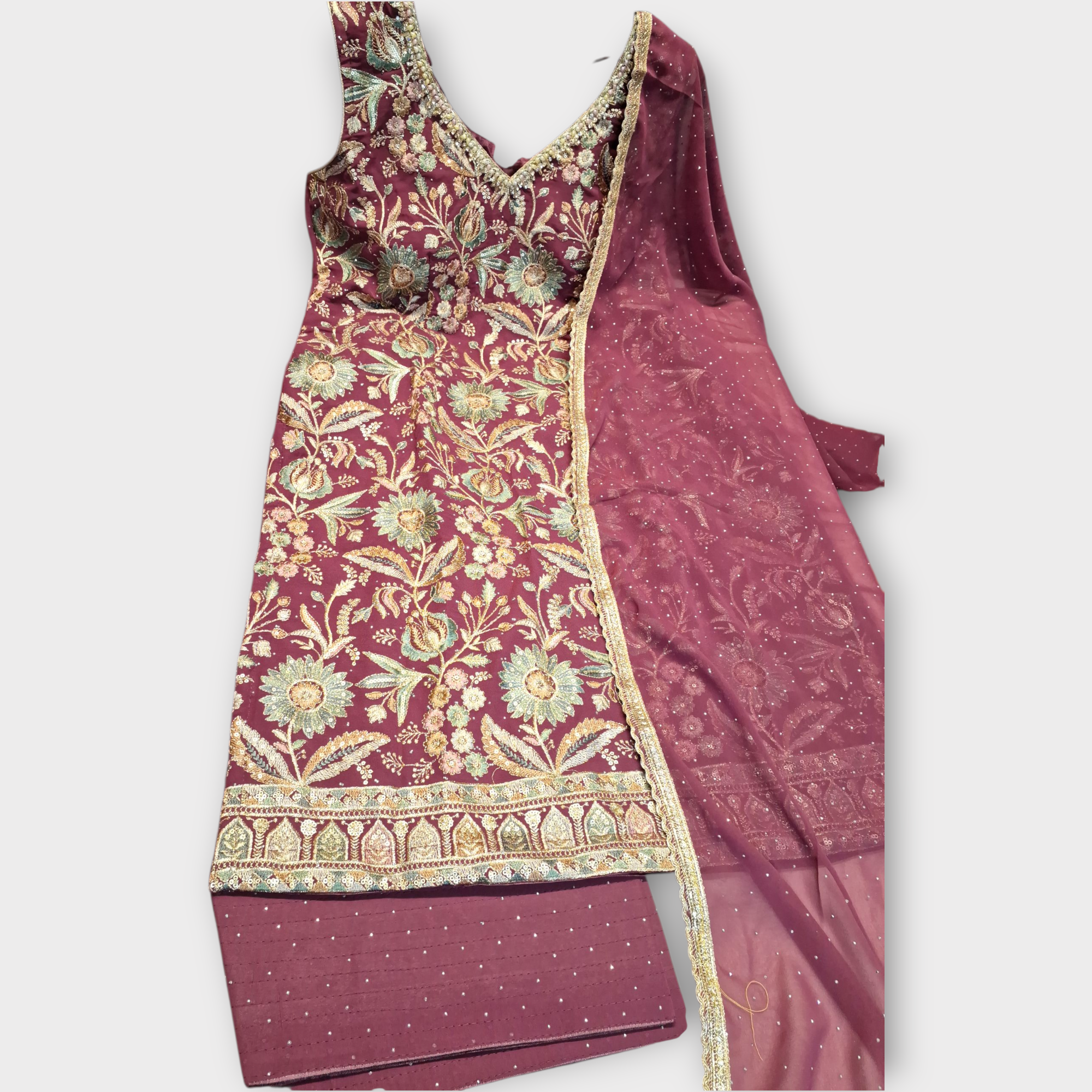 Embroidered Farshi Salwar, size 38-40