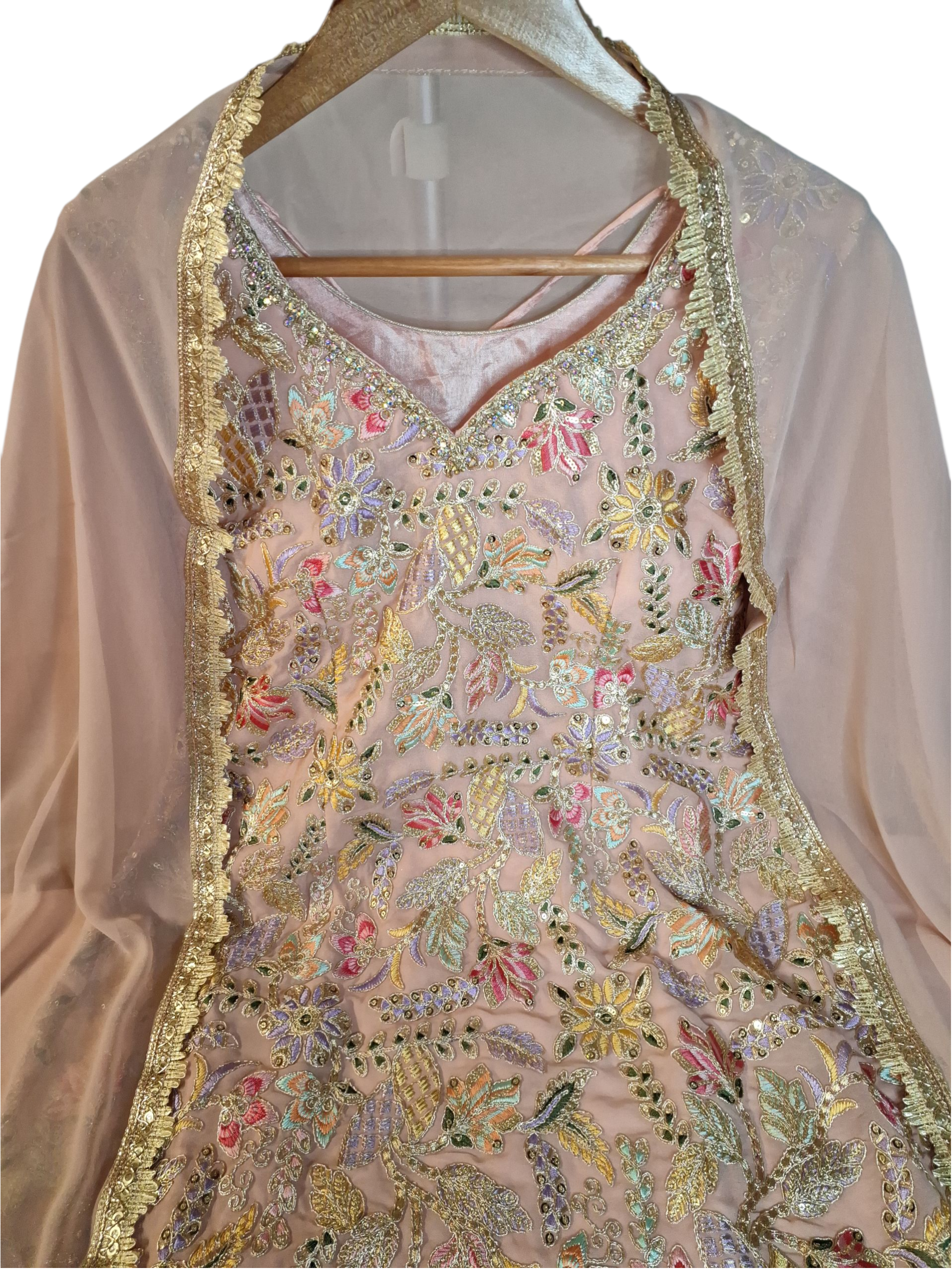 Pastel pink Garara/ Sharara suit, size 38 