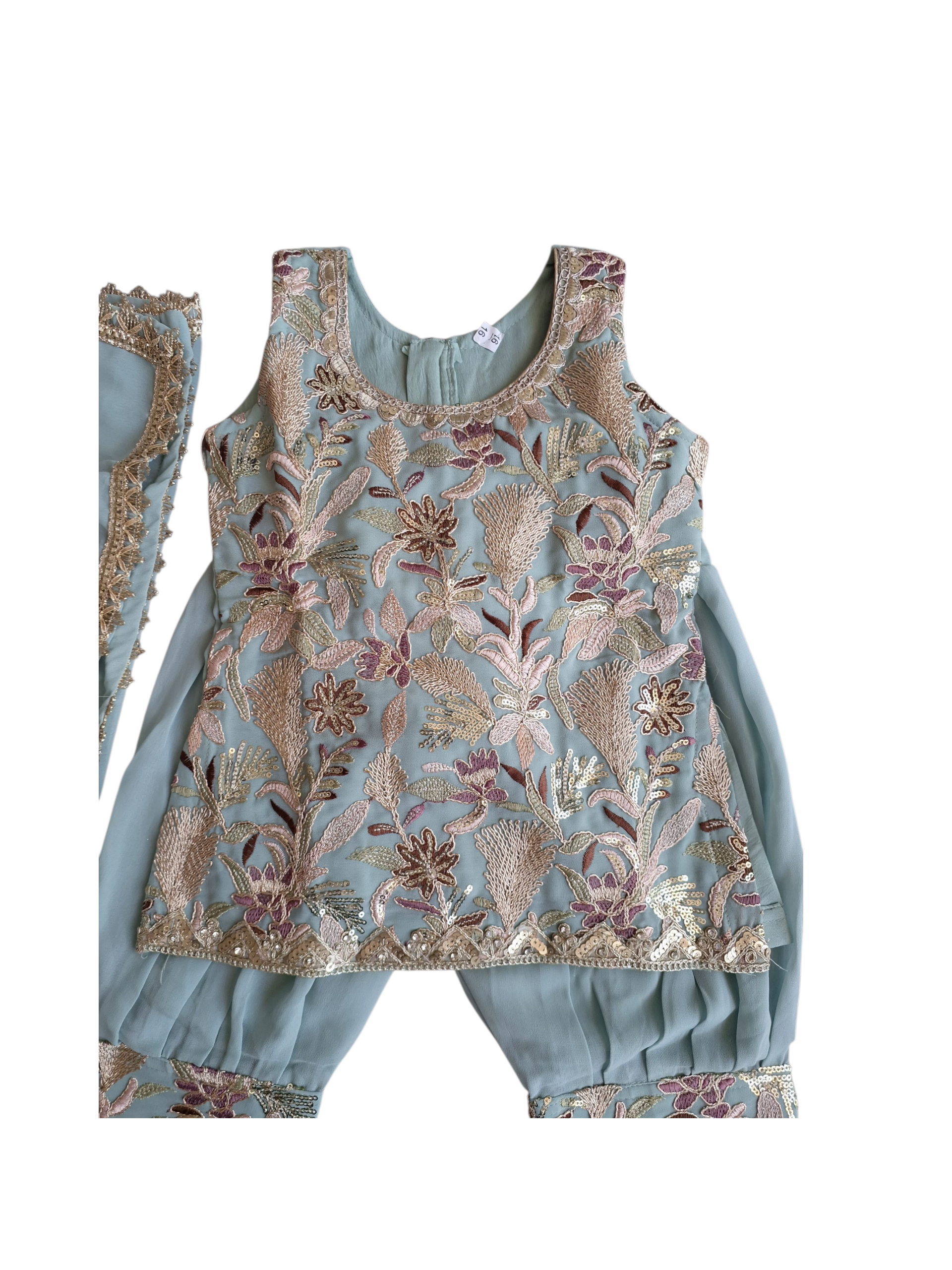 Traditional Embroidered Baby's salwar suit, size 14, 16 and 18