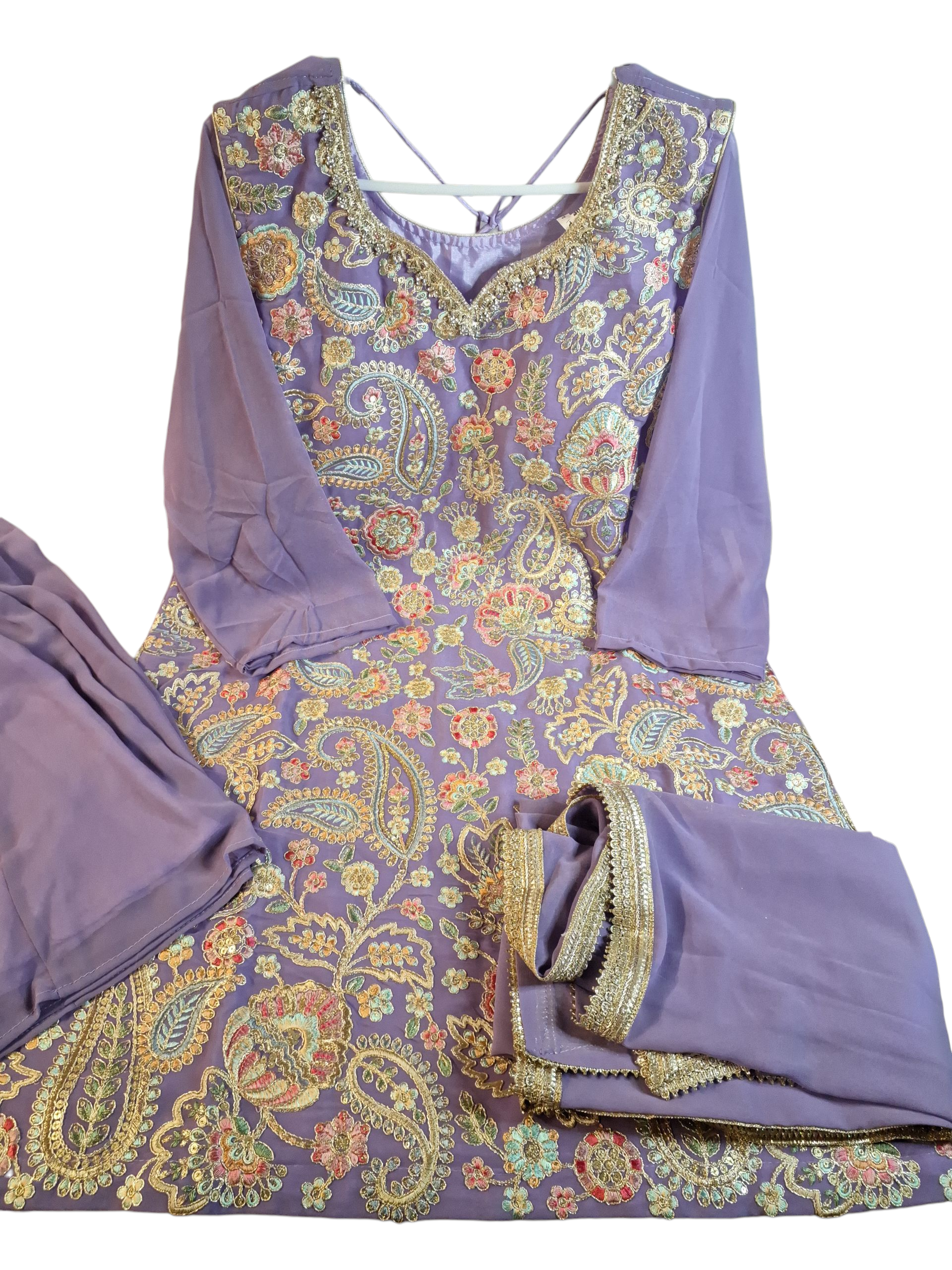 Lavender Palzzo suit, size 44-46