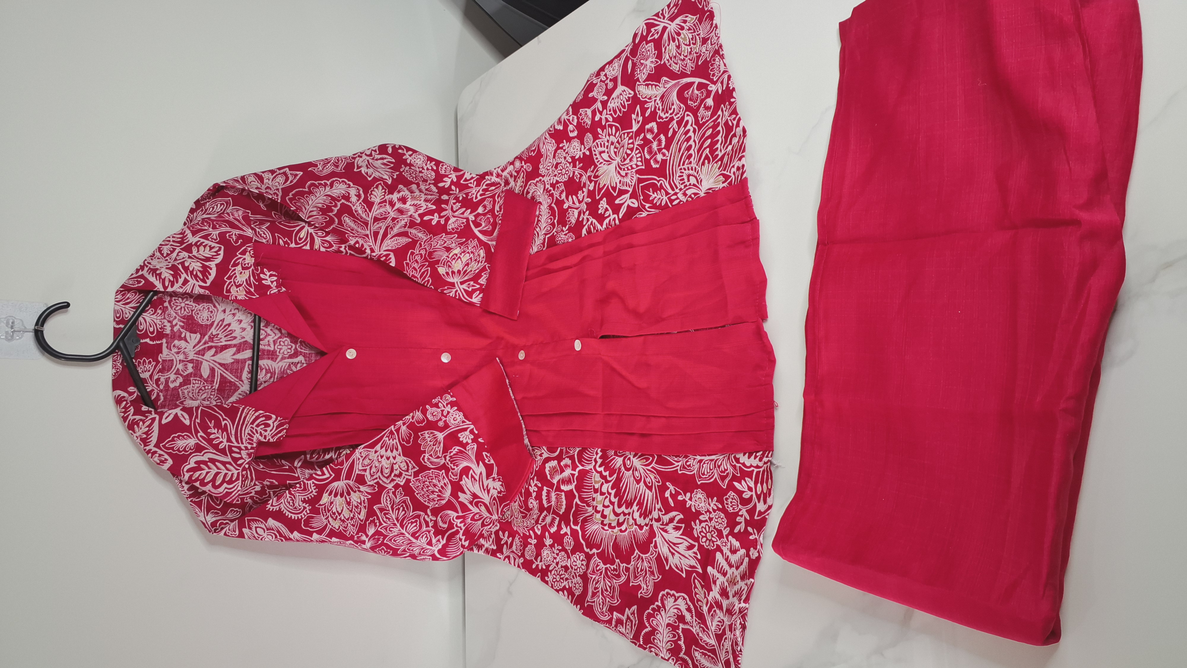 Pinkish Printed Co-ord Set,  size 40