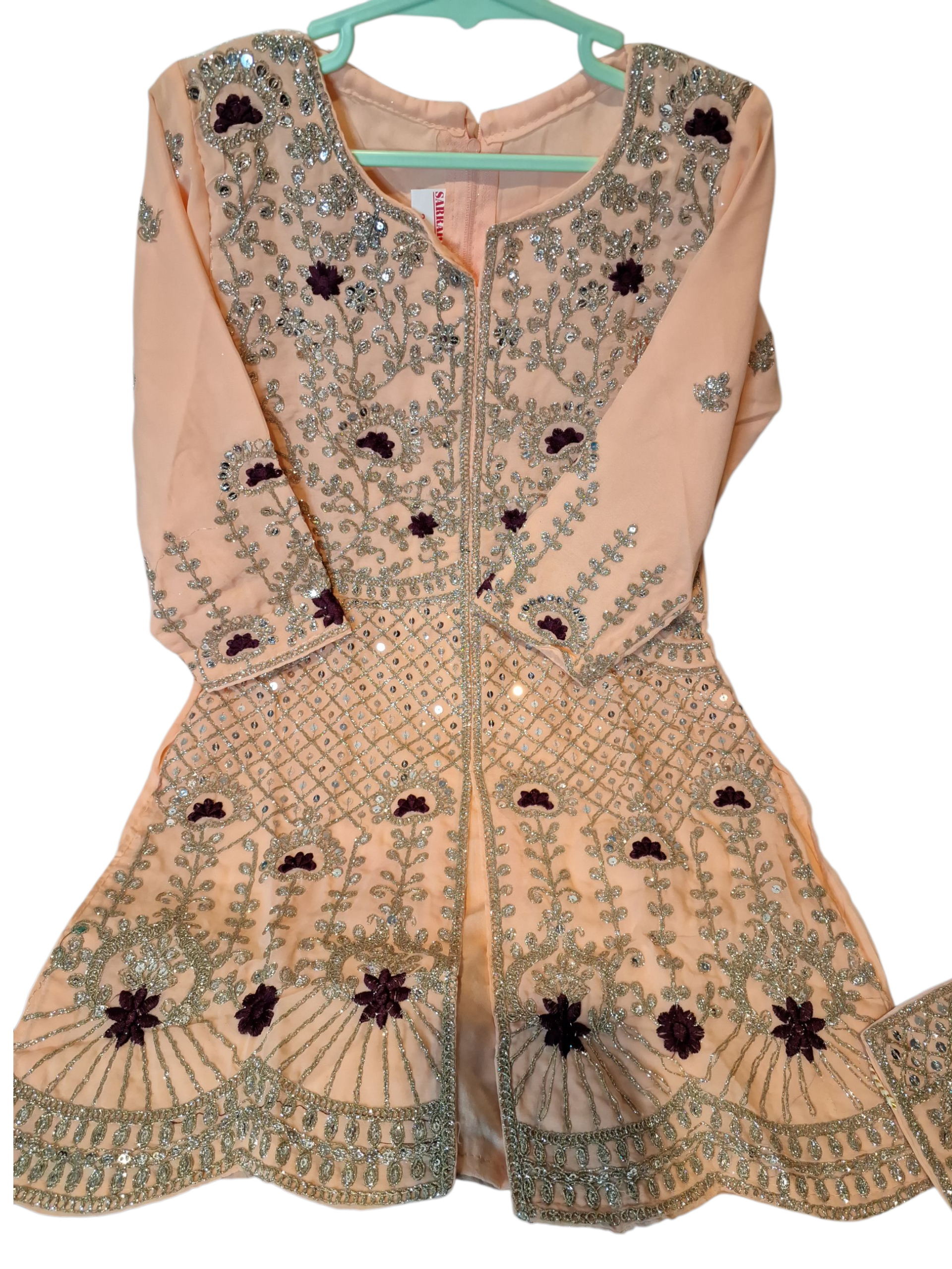 Kids party wear Afghani salwar suit, size 5-6 years and 8 years 