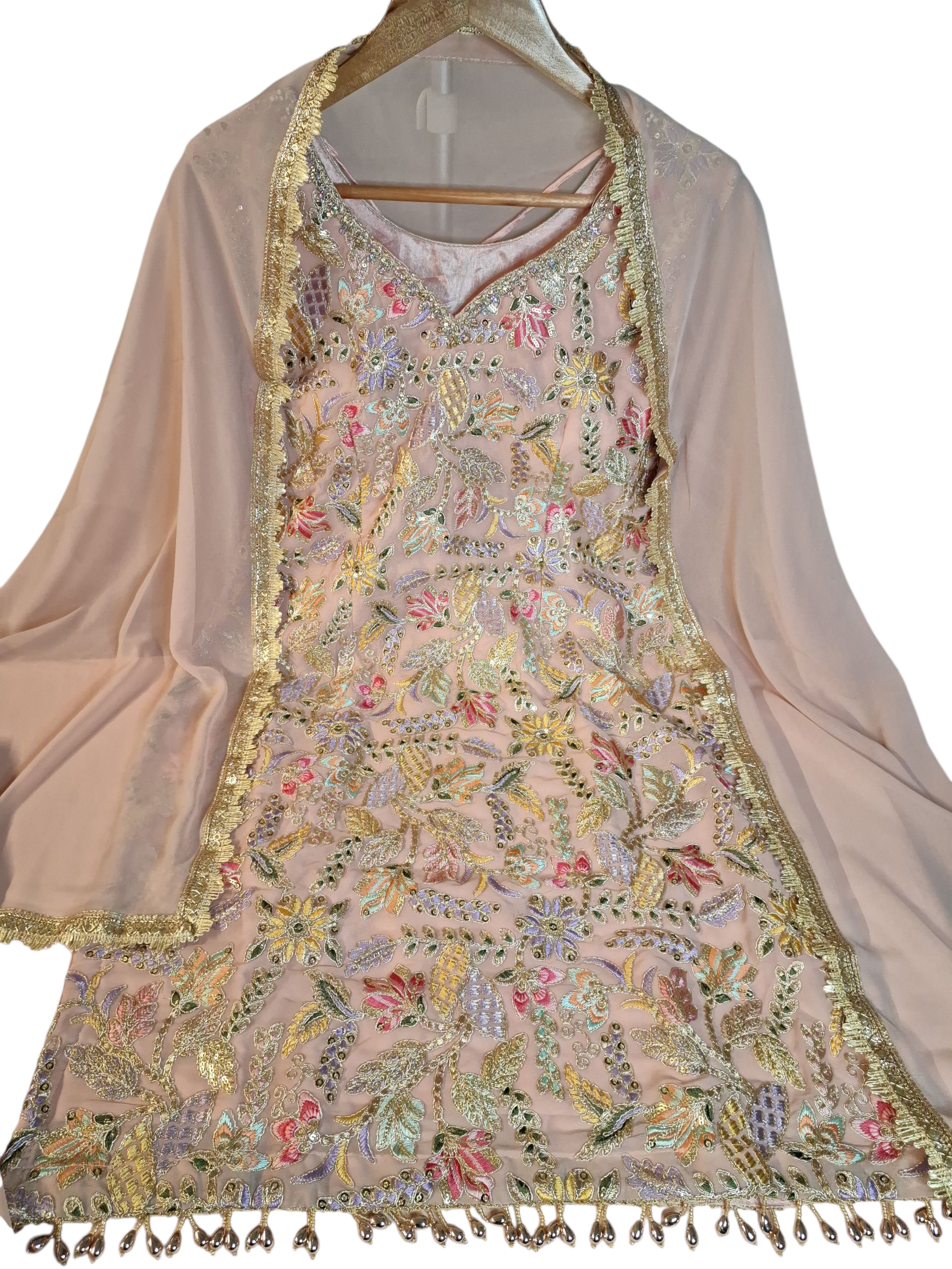 Pastel pink Garara/ Sharara suit, size 38 