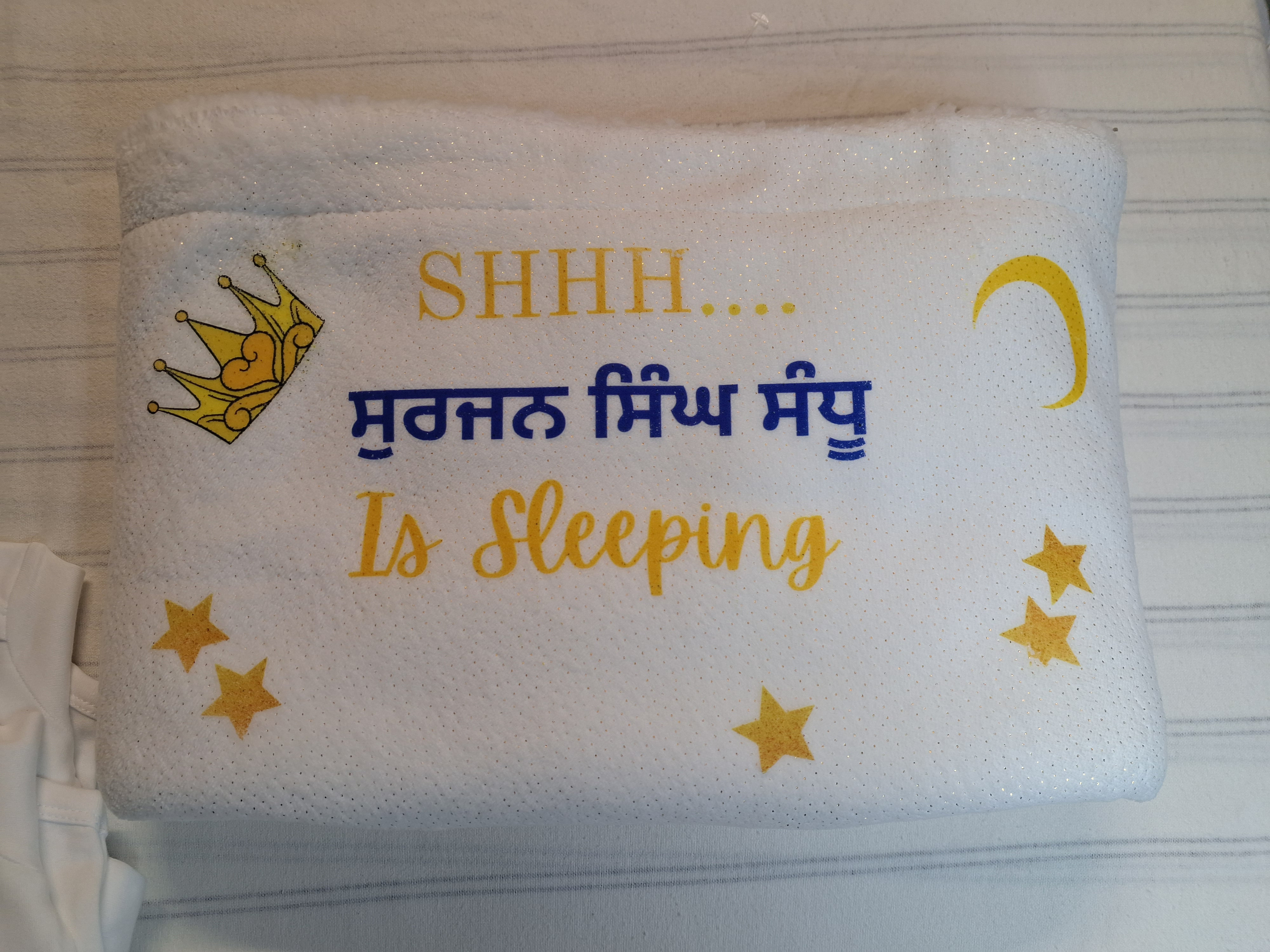 Baby customized Blanket in punjabi quotes 