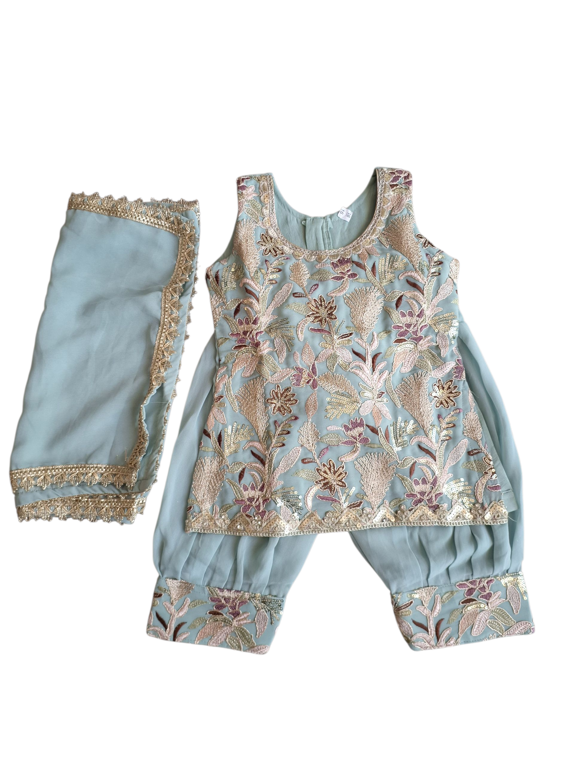 Traditional Embroidered Baby's salwar suit, size 14, 16 and 18
