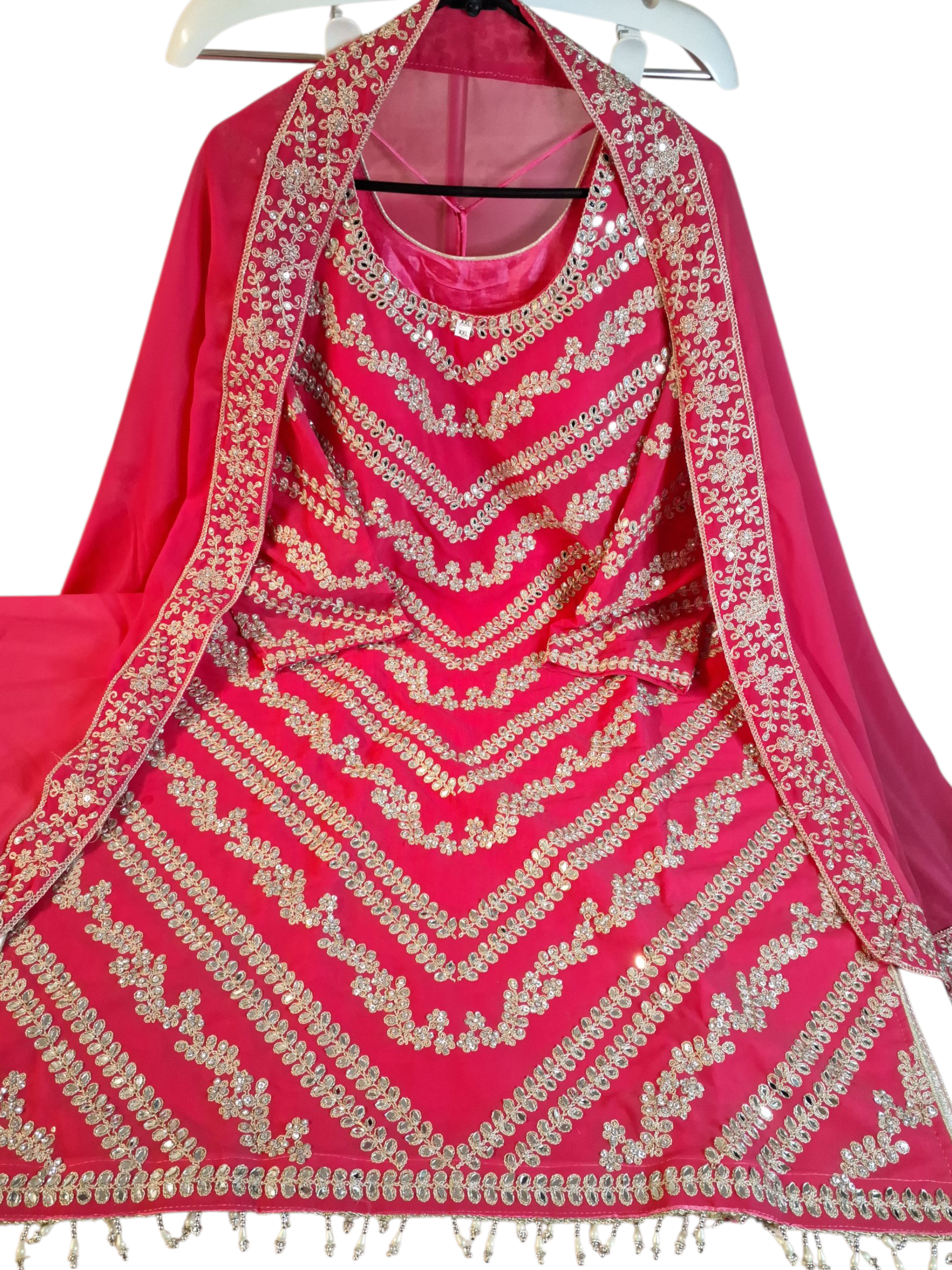 Pink Sharara suit, size 44