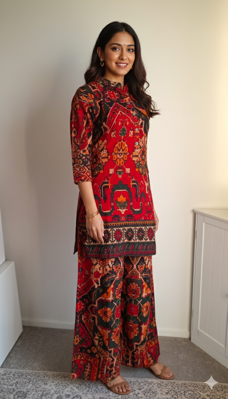 Printed Rayon coord set, size 38 and 40