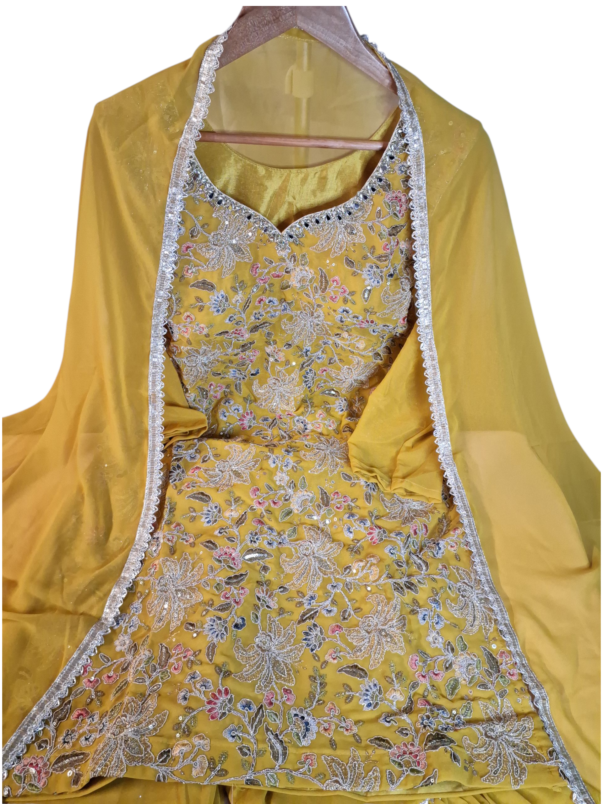 Mustard yellow Garara/ Sharara suit, size 38 