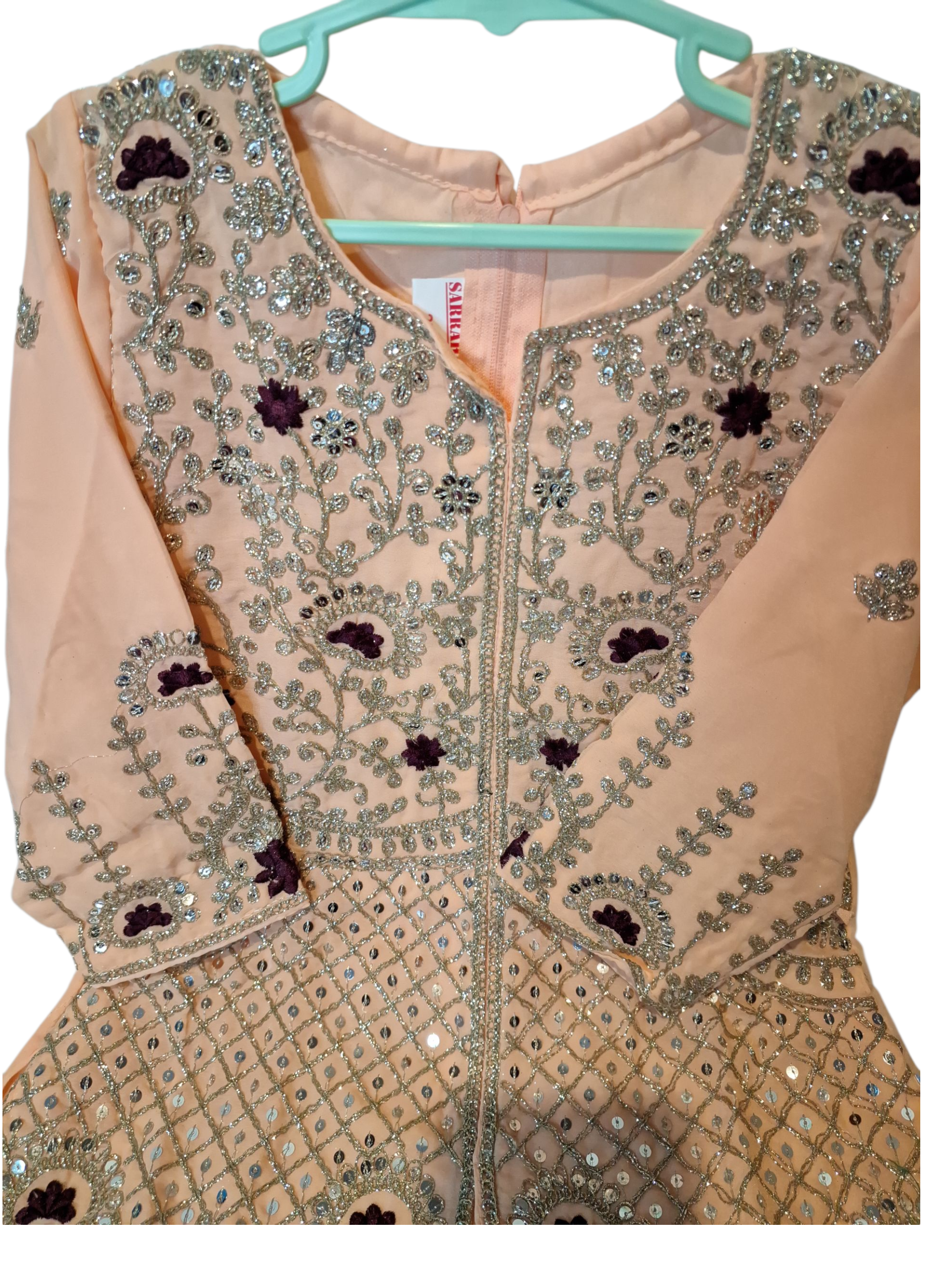 Kids party wear Afghani salwar suit, size 5-6 years and 8 years 