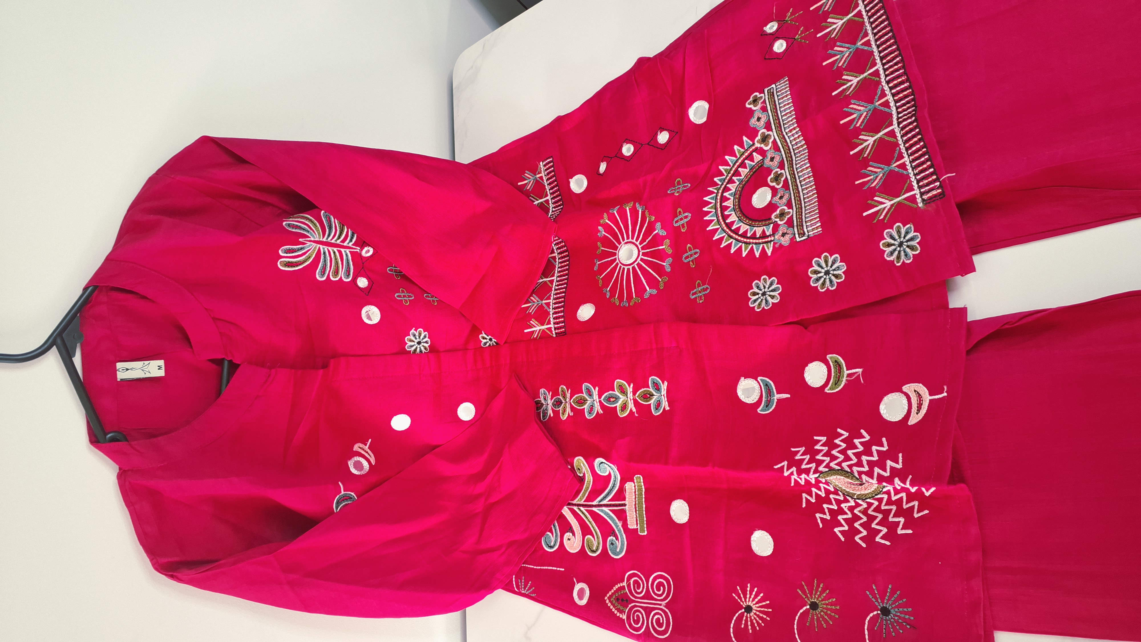 Raspberry pink Embroidered Co-ord set,  size 38, 40 and 42