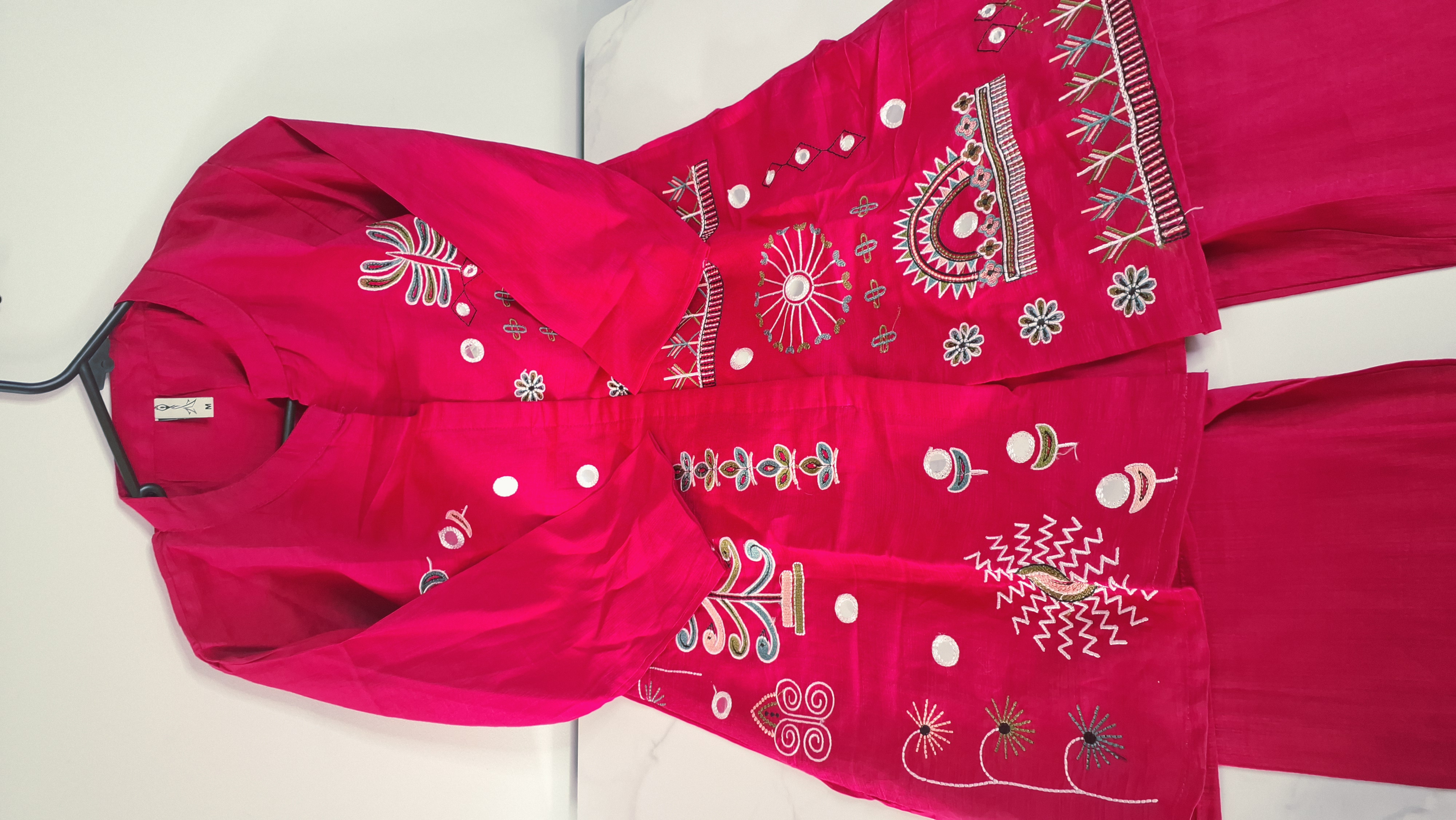 Raspberry pink Embroidered Co-ord set,  size 38, 40 and 42