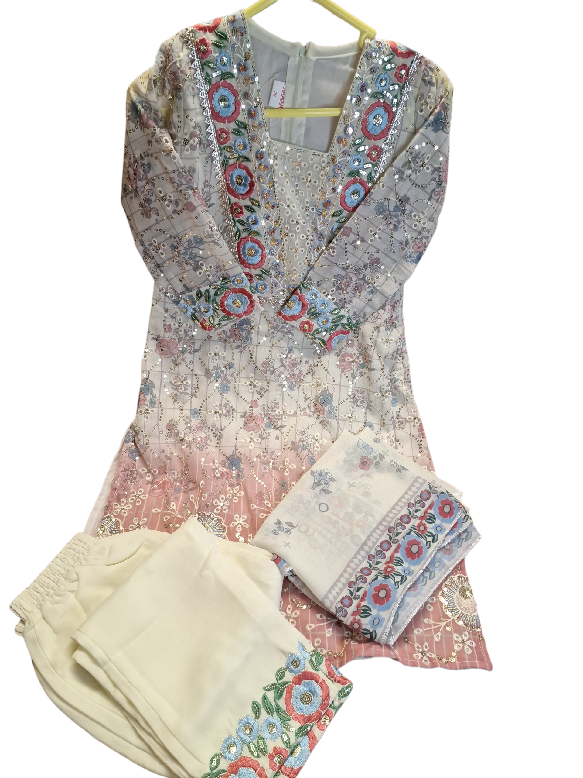 Pakistani style Palazzo pant suit,  size 24, 26, 28