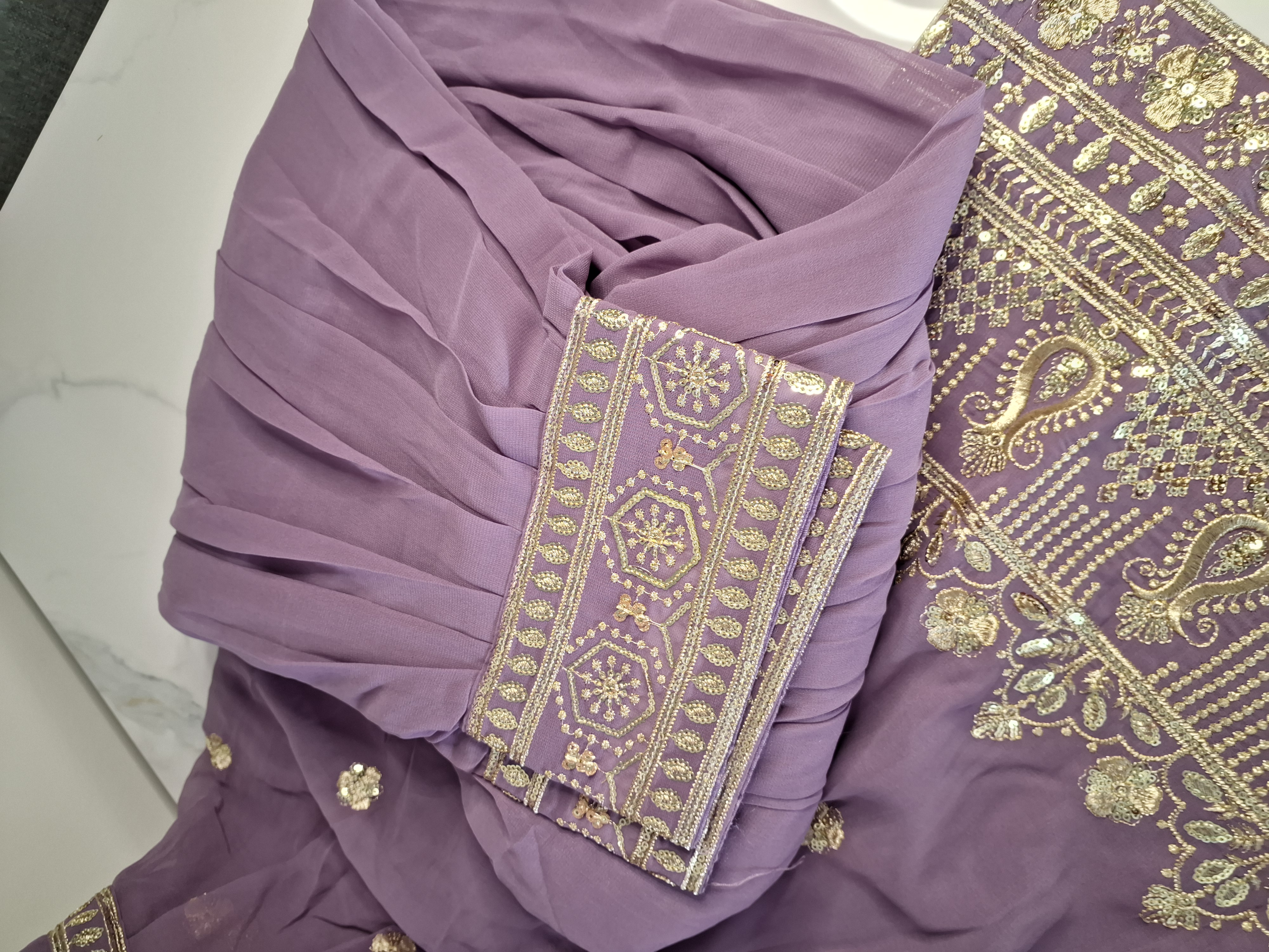 Solid Lavender Salwar suit, size 36-38