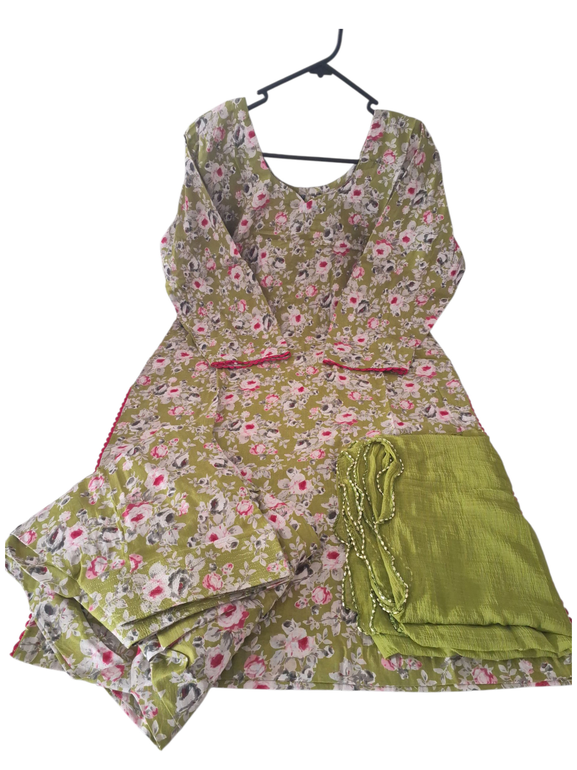 Parrot green Salwar suit, size 42 and 44