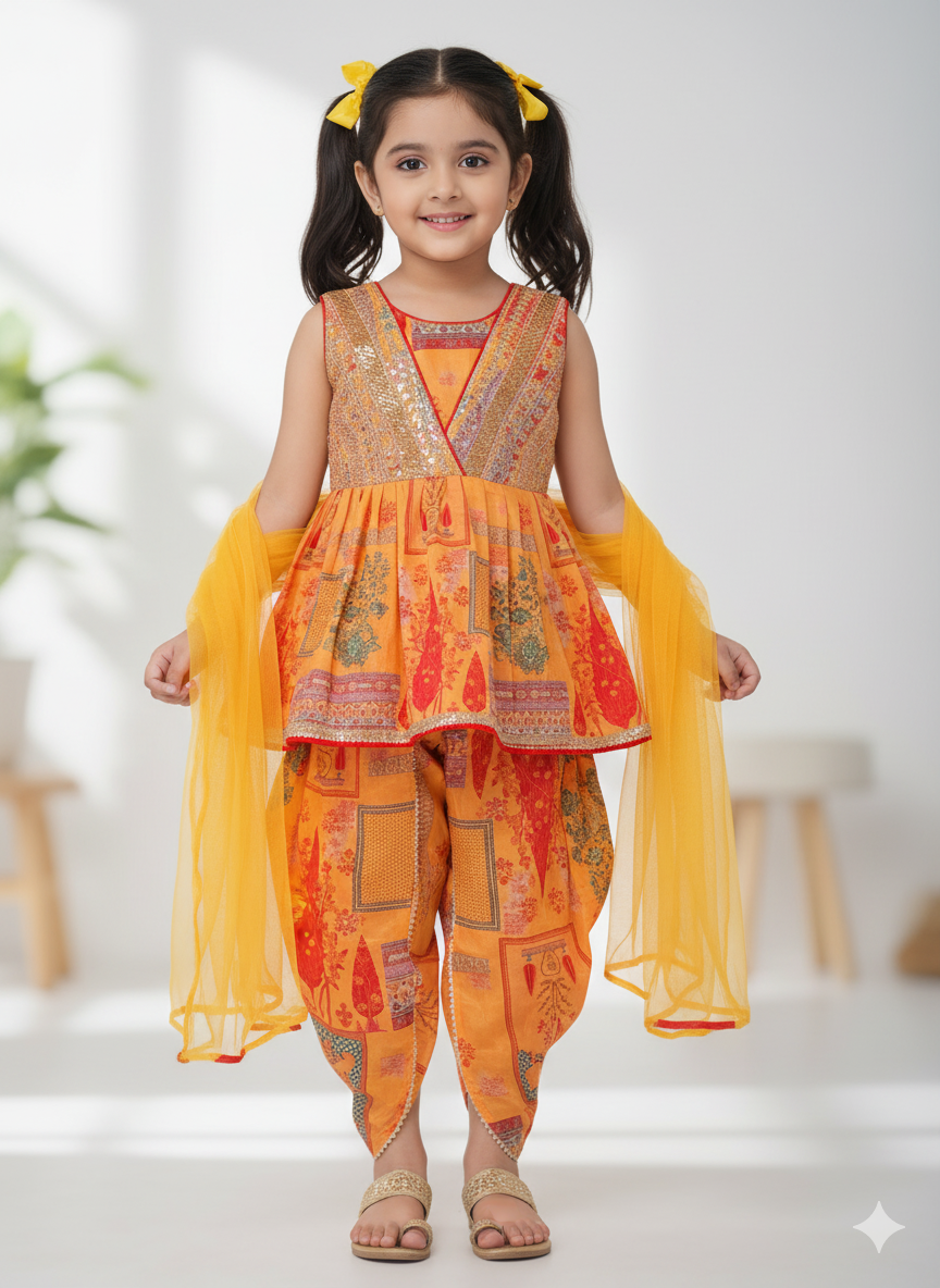 Traditional Kids' Dhoti suit, size 24, 26, 28, 30 & 32