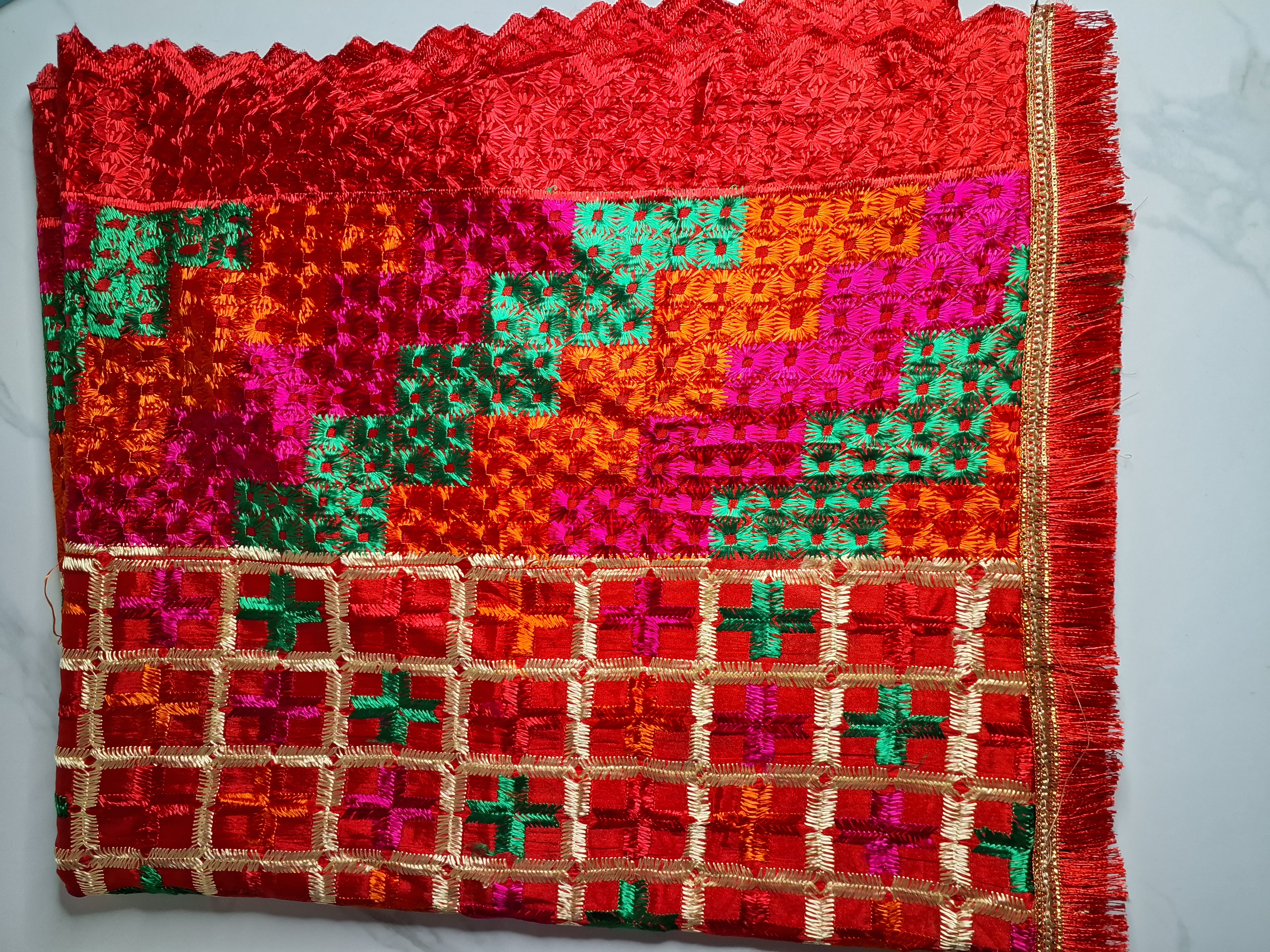 Heavy embroidered Phulkari