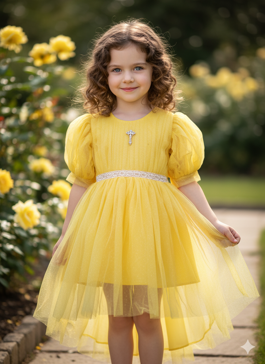 Yellow Princess Dress, size 5-6 years