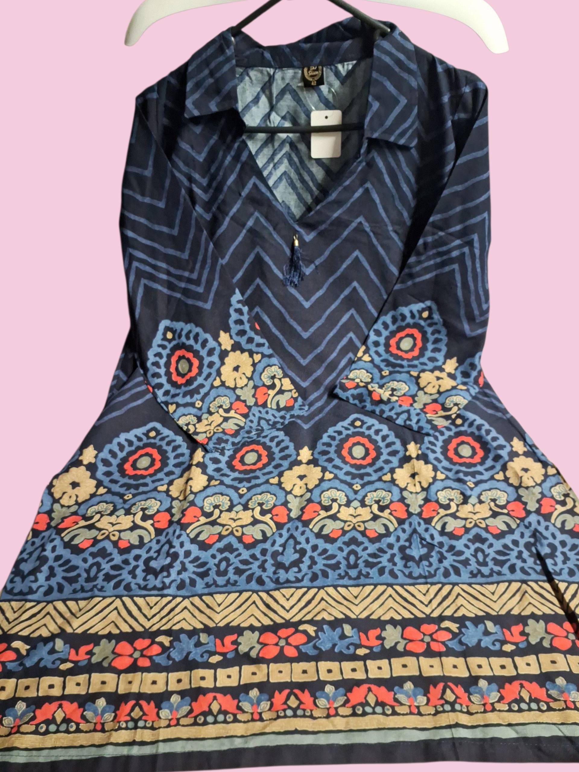 Printed Cotton Two-Piece coord set, size 42