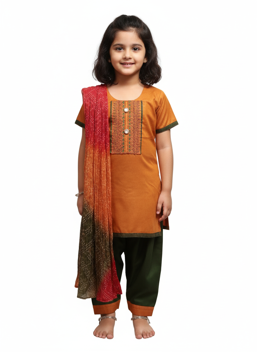 Traditional Punjabi Suit, Size 26 (5-6 years)