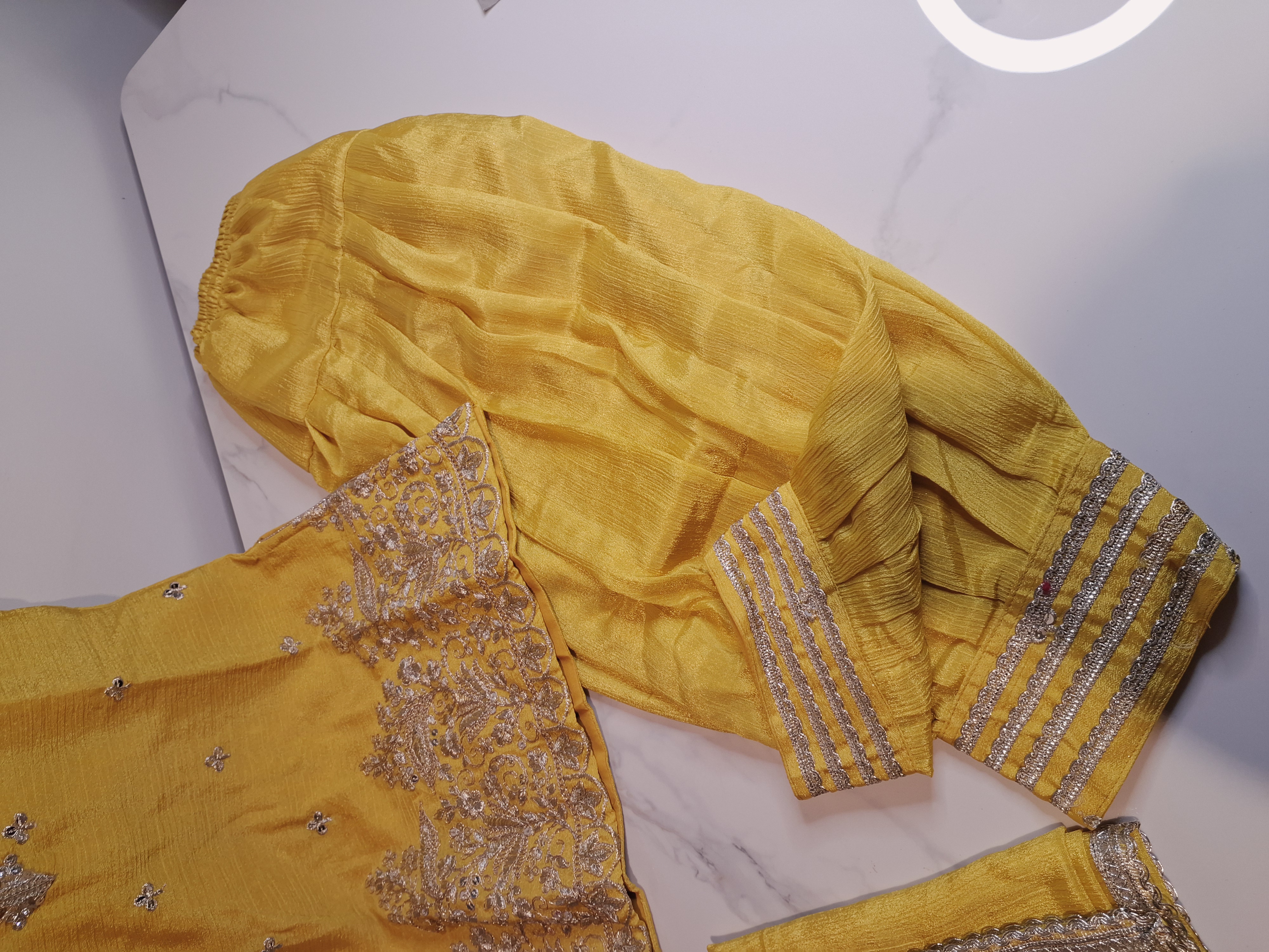Yellow Color, kids Embroidered Salwar suit, sizes 20, 22, 24, 26, 28, 30, 32, 34 and 36